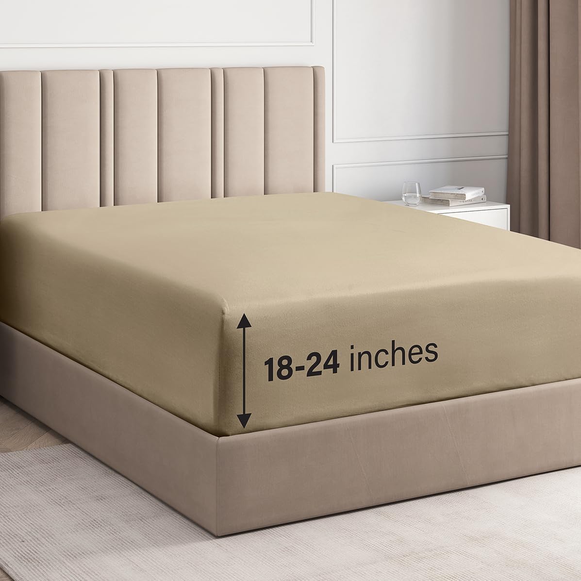 tes Deep Pocket Single Fitted Sheet - Cream