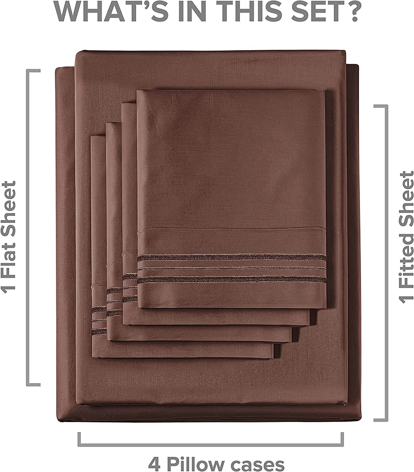 tes 6 Piece Sheet Set - Brown