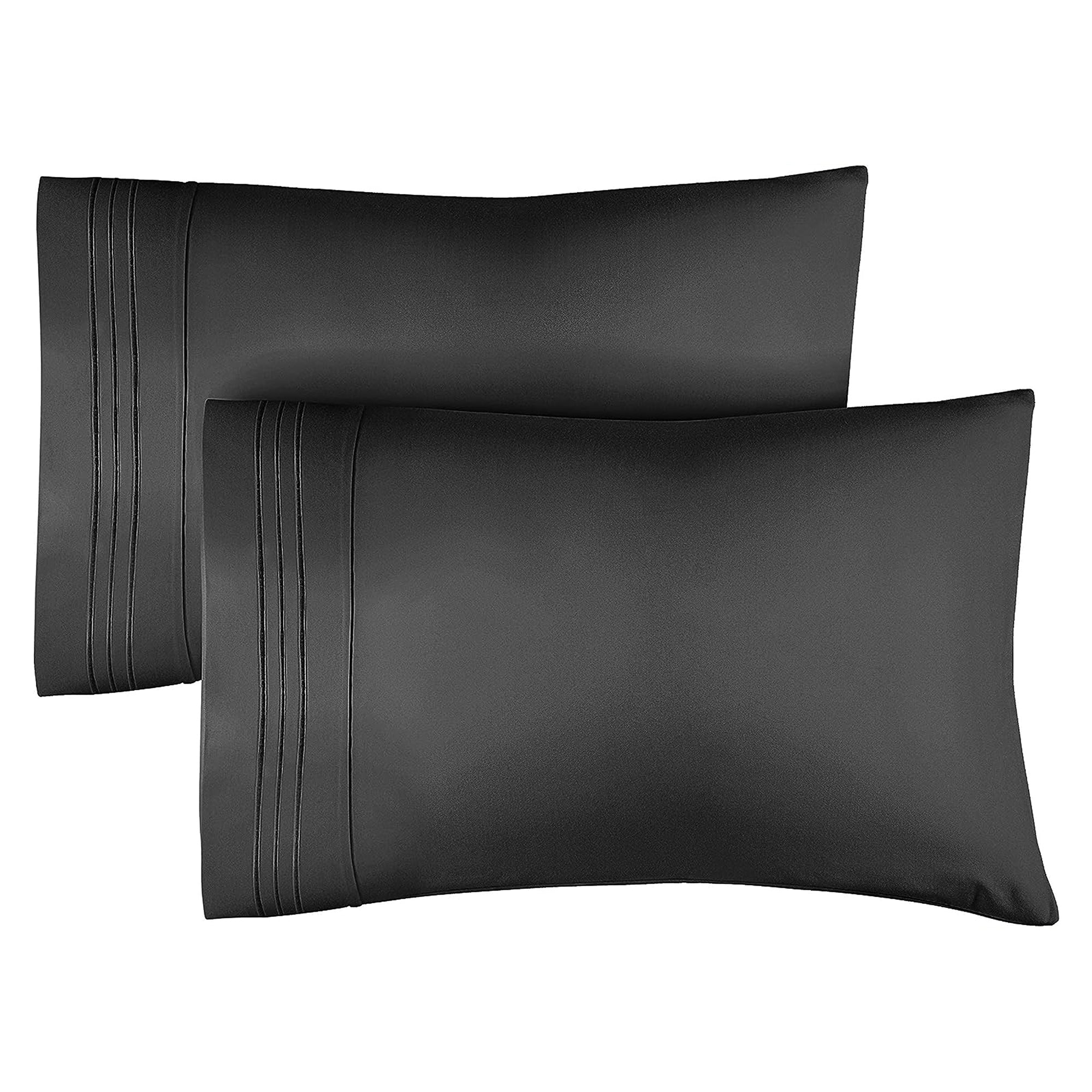 tes 2 Pillowcase Set - Black
