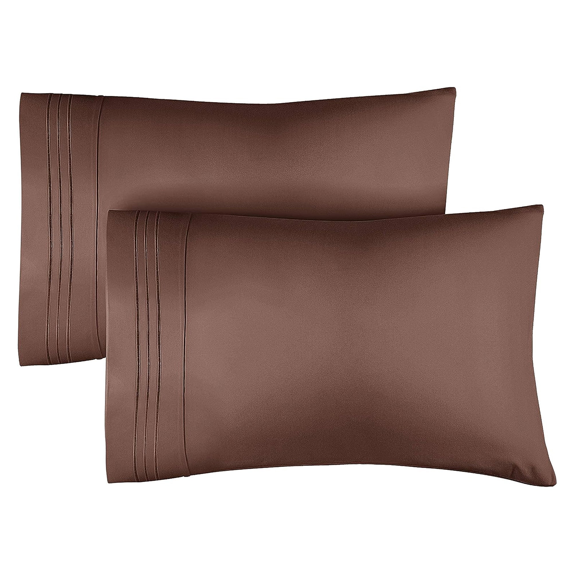 tes 2 Pillowcase Set - Brown