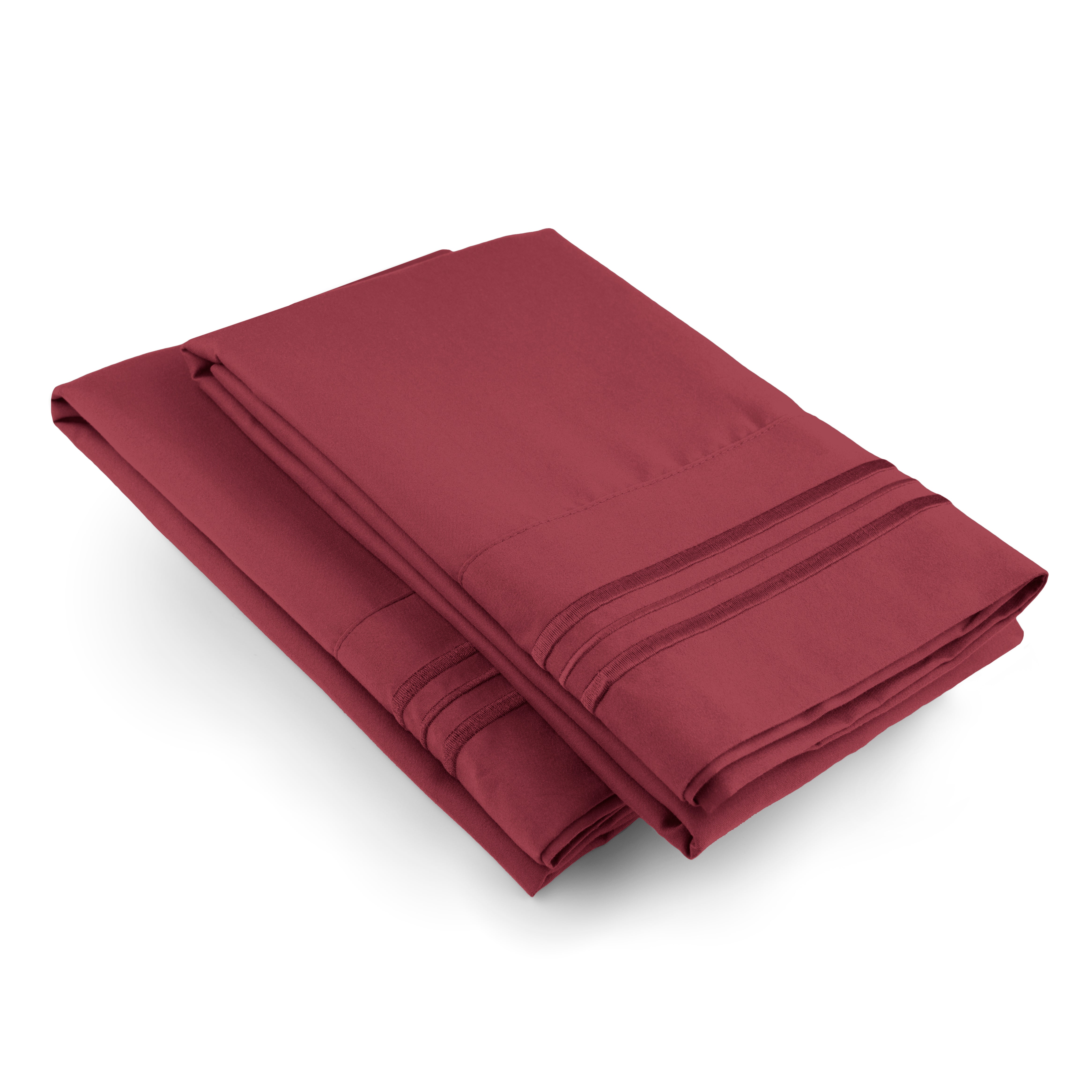 2 Pillowcase Set - Burgundy