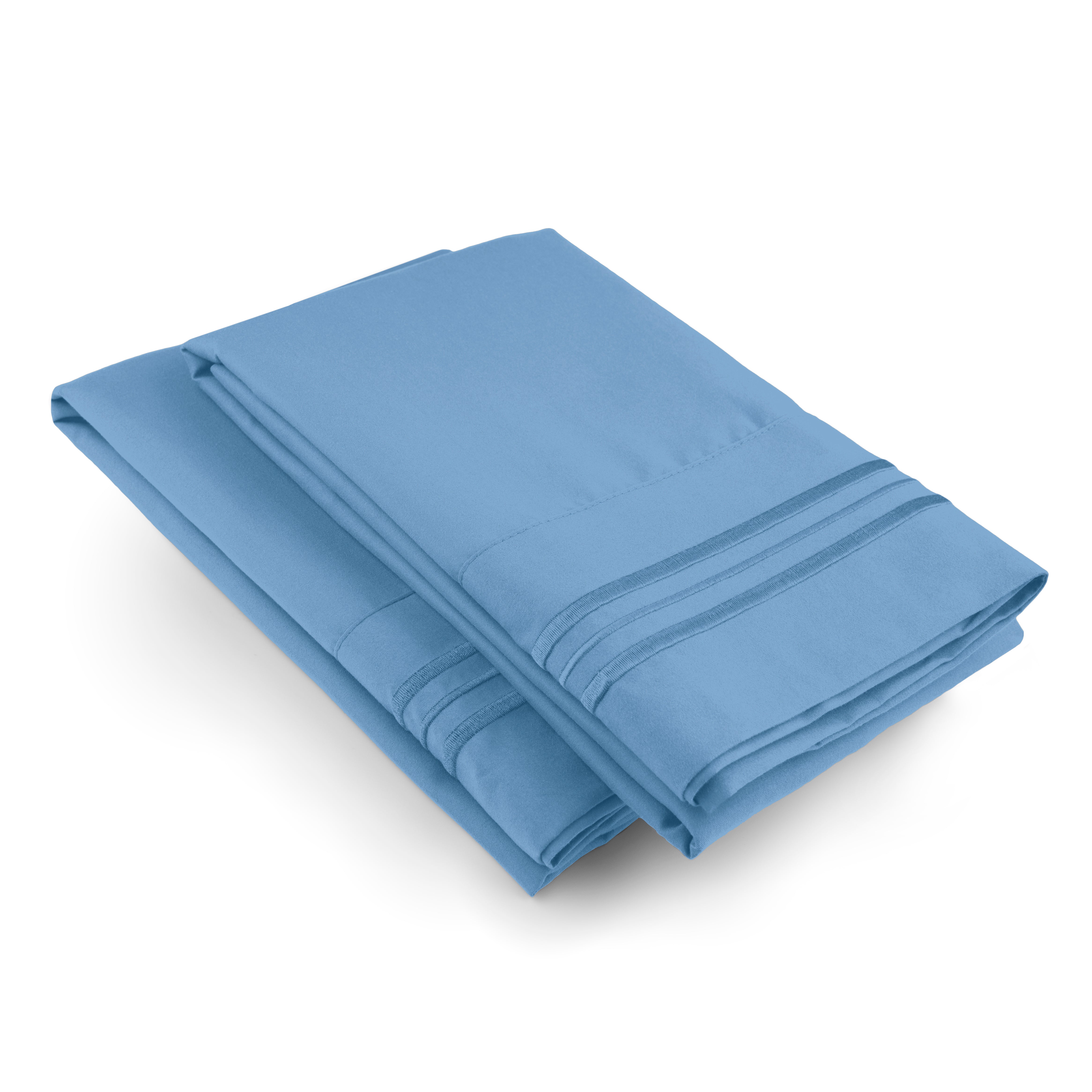 tes 2 Pillowcase Set - Denim Blue