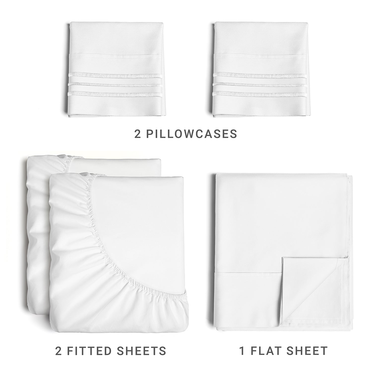 tes 4 Piece Sheet Set - White