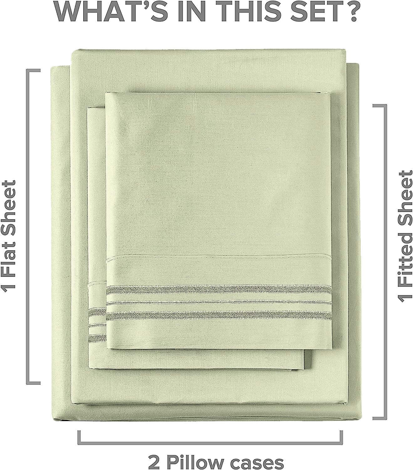 tes 4 Piece Deep Pocket Sheet Set New Colors - Light Sage Green