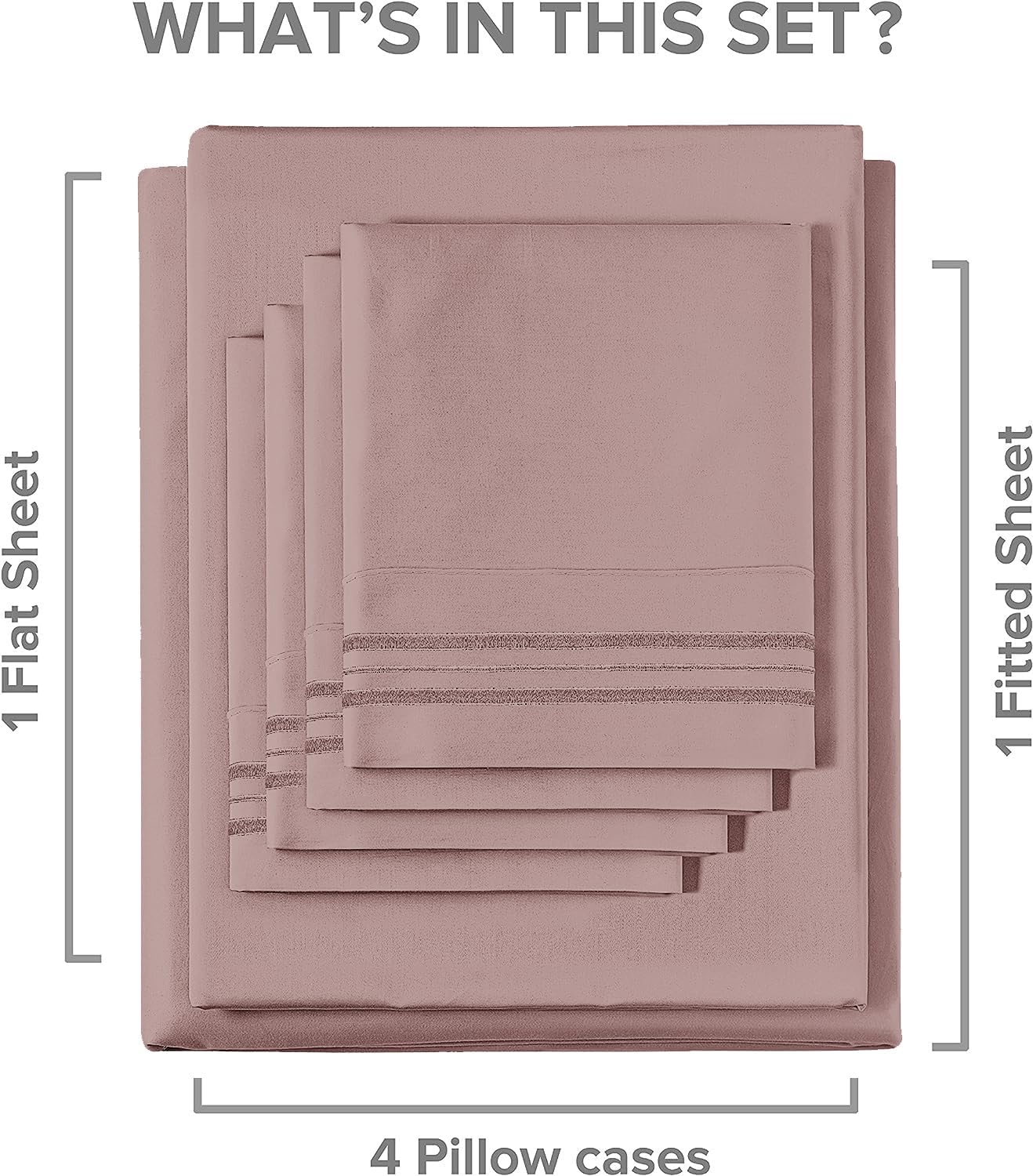 tes 6 Piece Deep Pocket Sheet Set New Colors - Mauve
