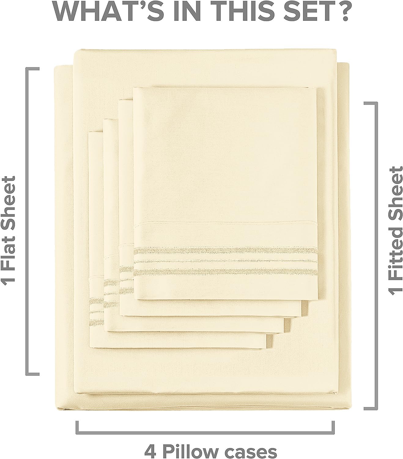 tes 6 Piece Deep Pocket Sheet Set New Colors - Off White