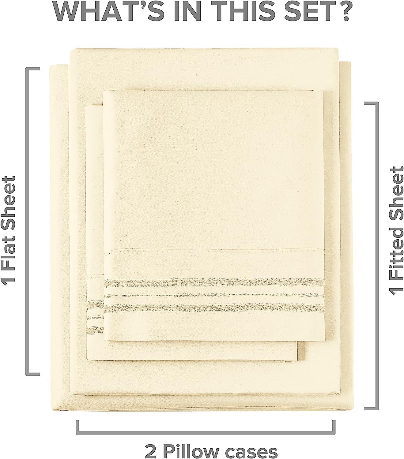 tes 4 Piece Deep Pocket Sheet Set New Colors - Off White