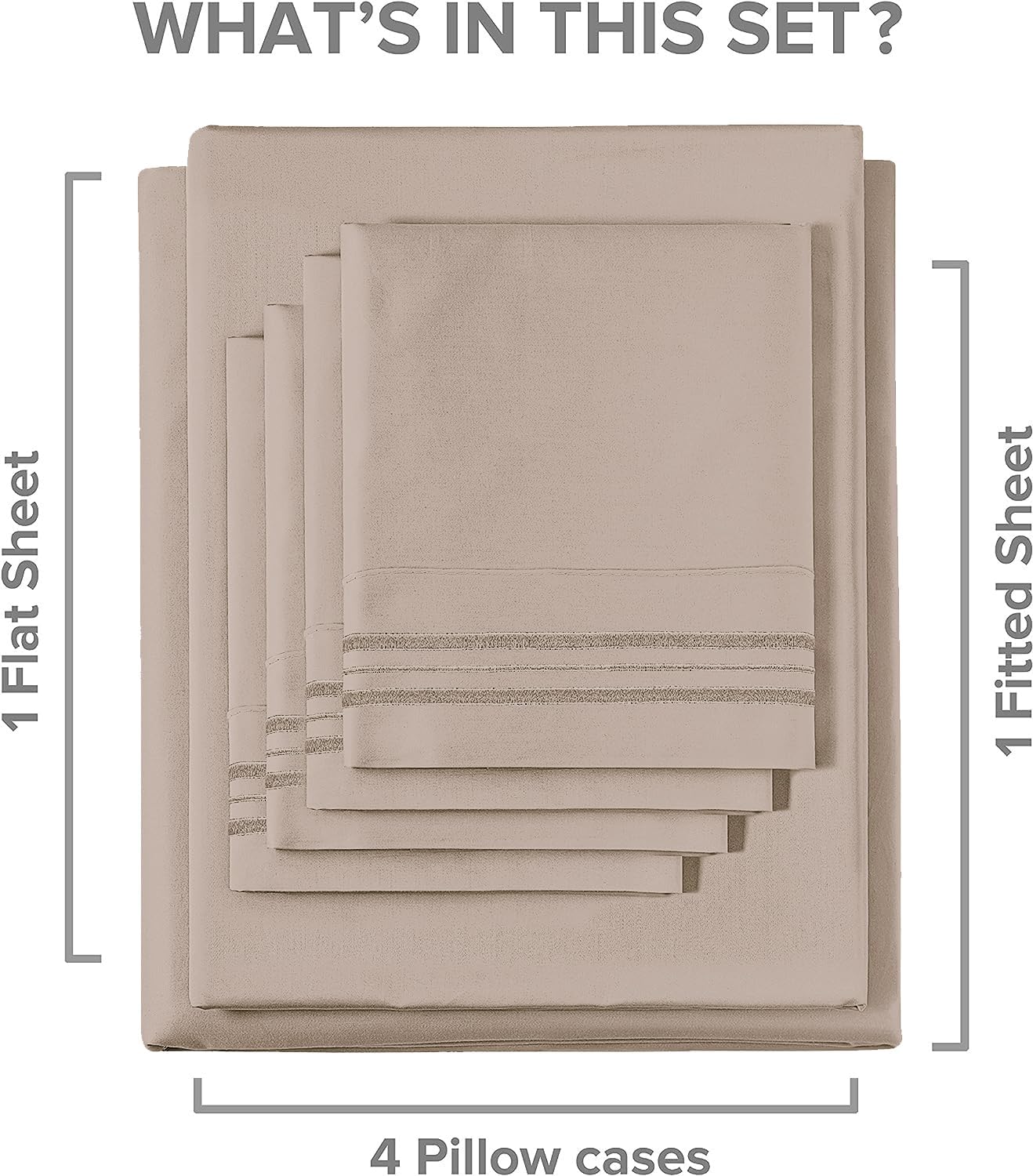 tes 6 Piece Deep Pocket Sheet Set New Colors - Wheat
