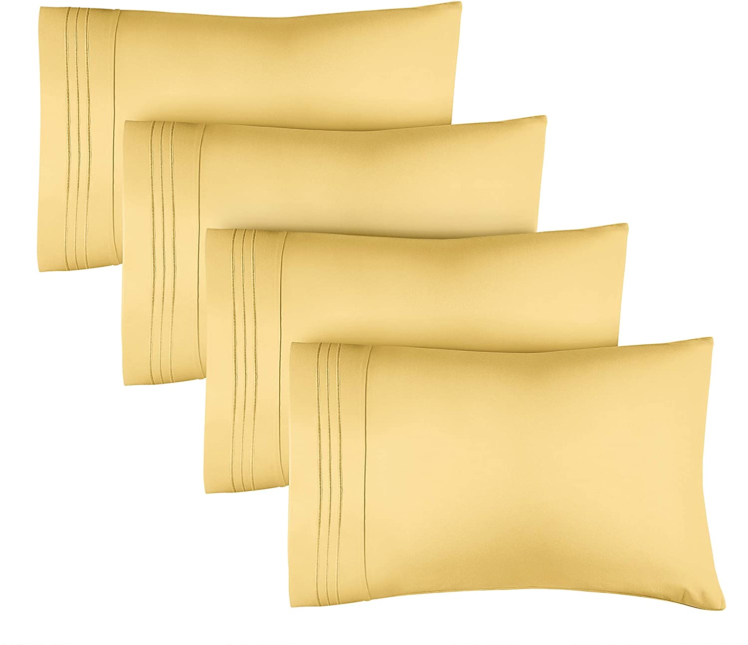 4 Pillowcase Set - Yellow