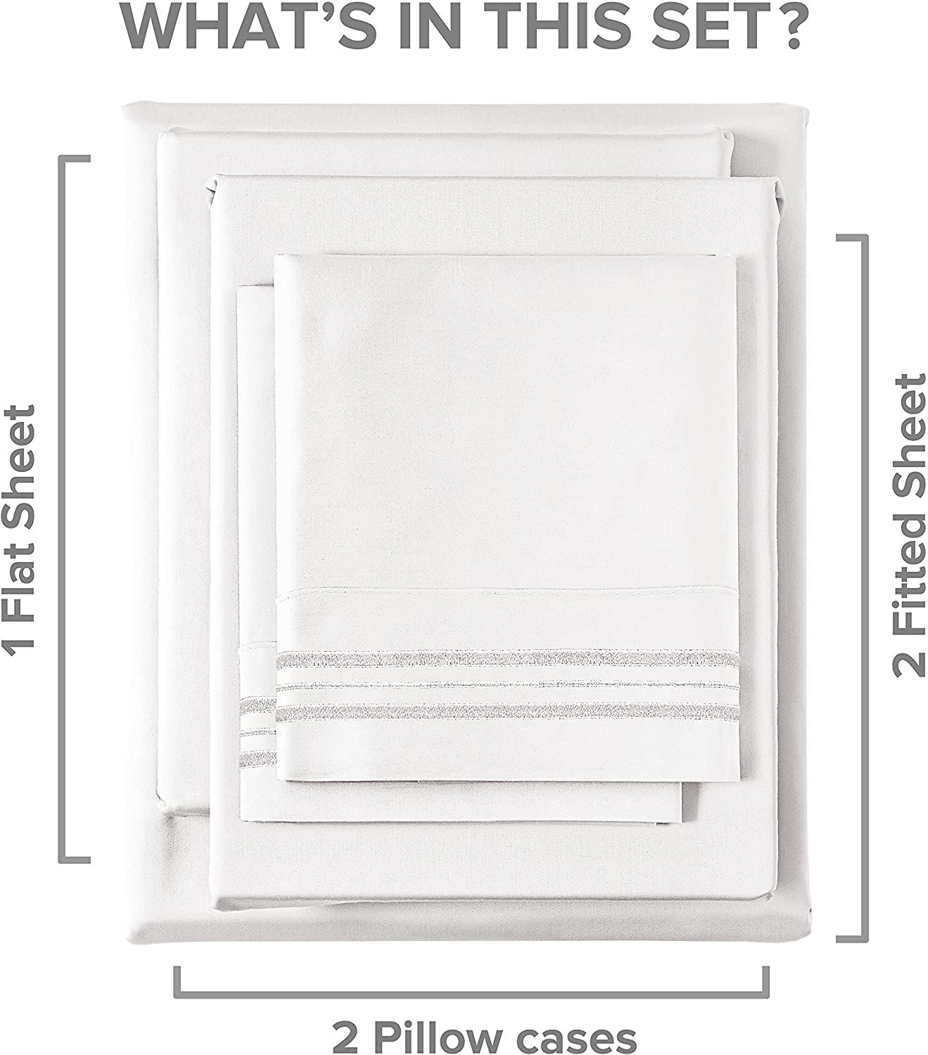 tes 4 Piece Sheet Set - White