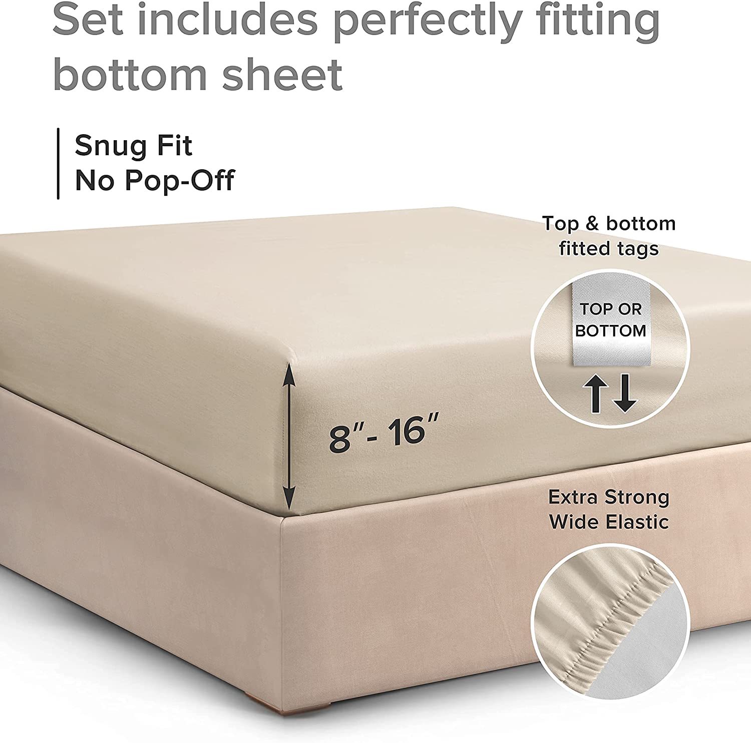 Standard Single Fitted Sheet - Cream