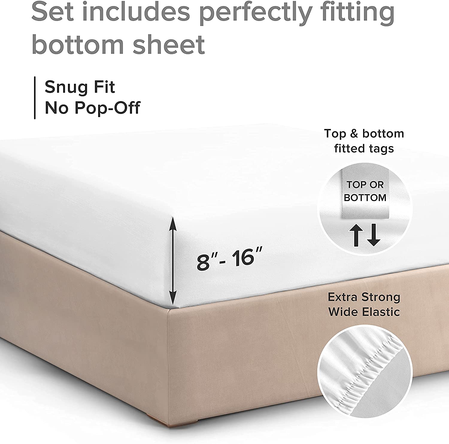 tes Standard Single Fitted Sheet - White