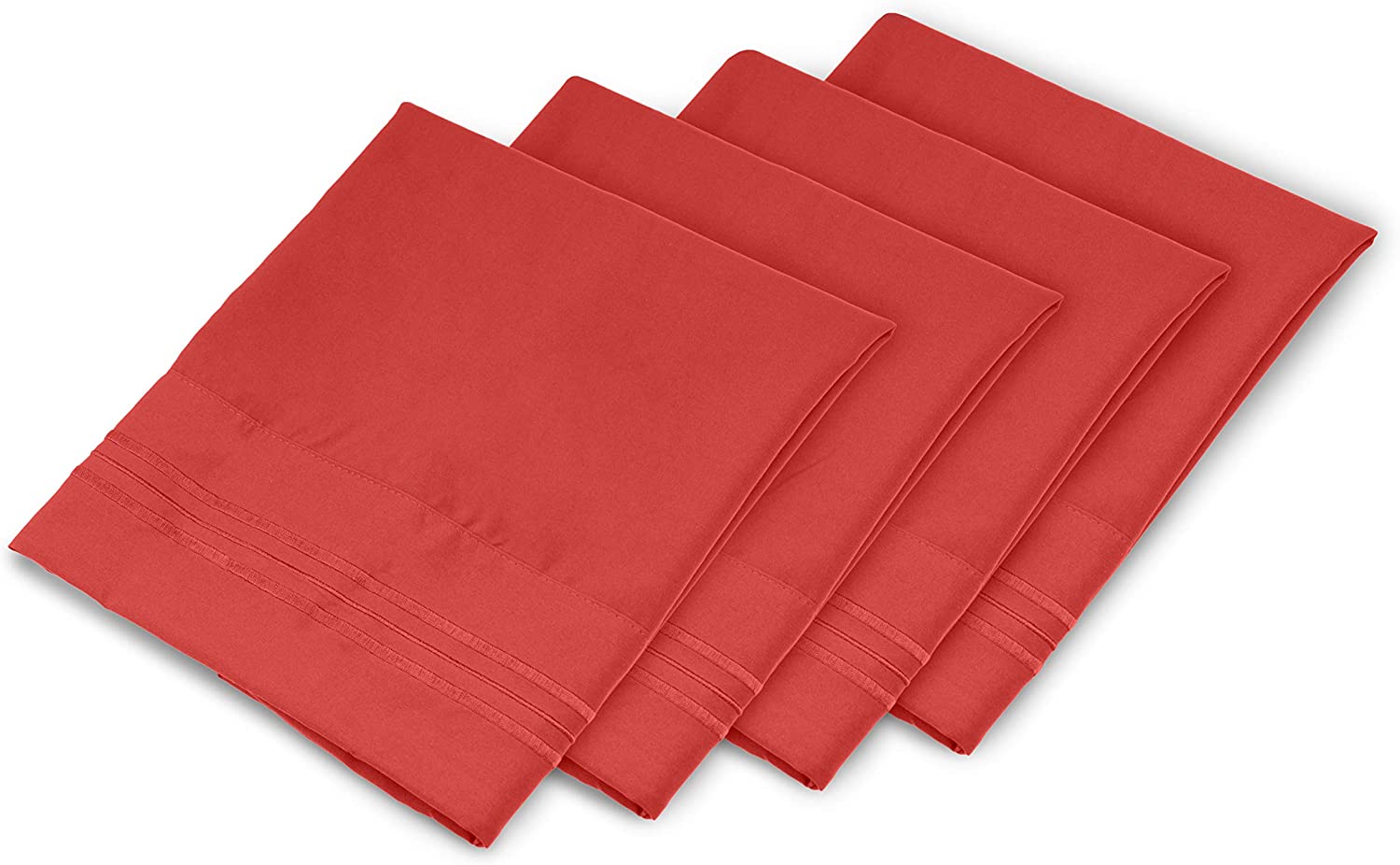 4 Pillowcase Set - Red