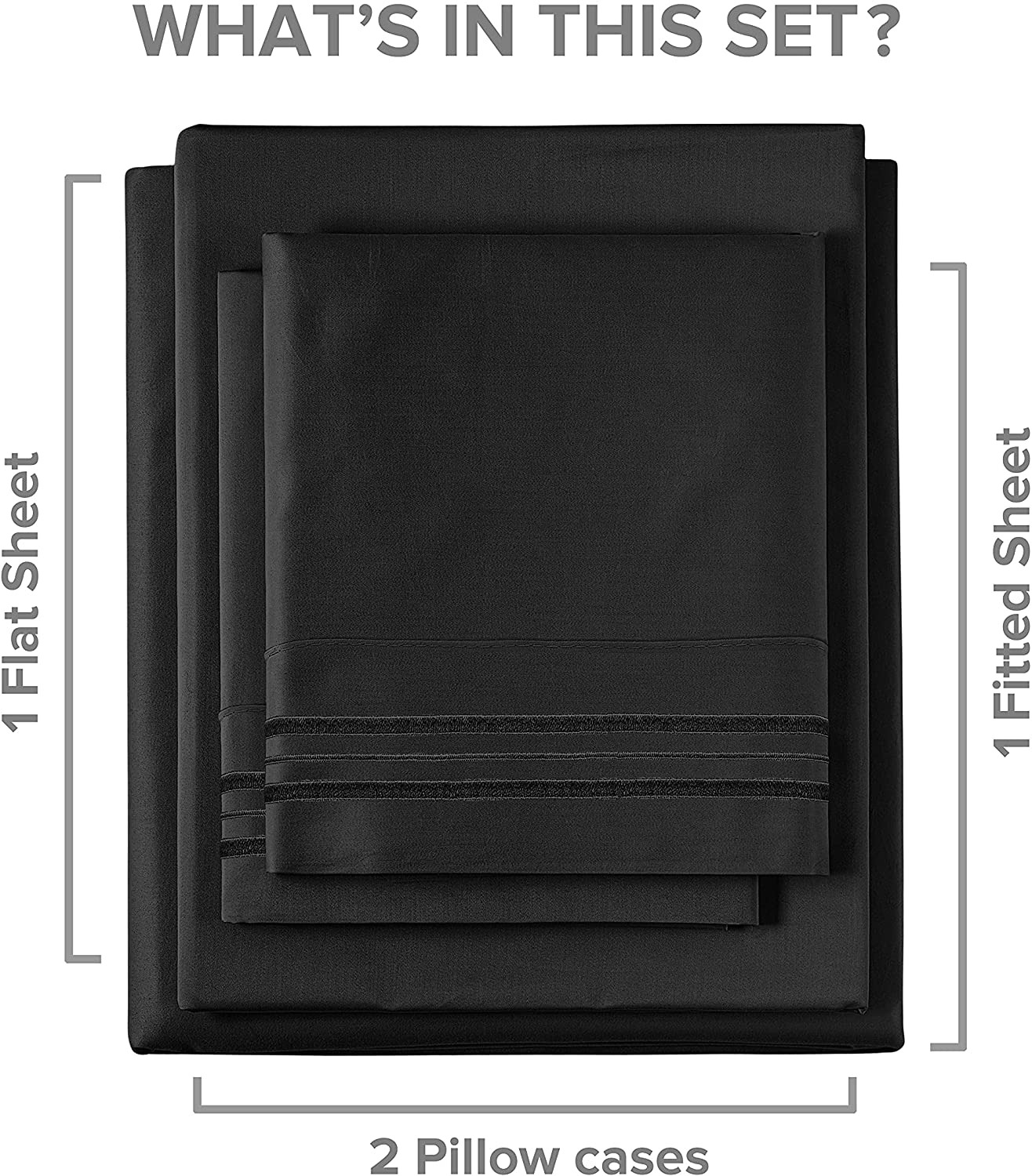 6 Piece Deep Pocket Sheet Set - Black