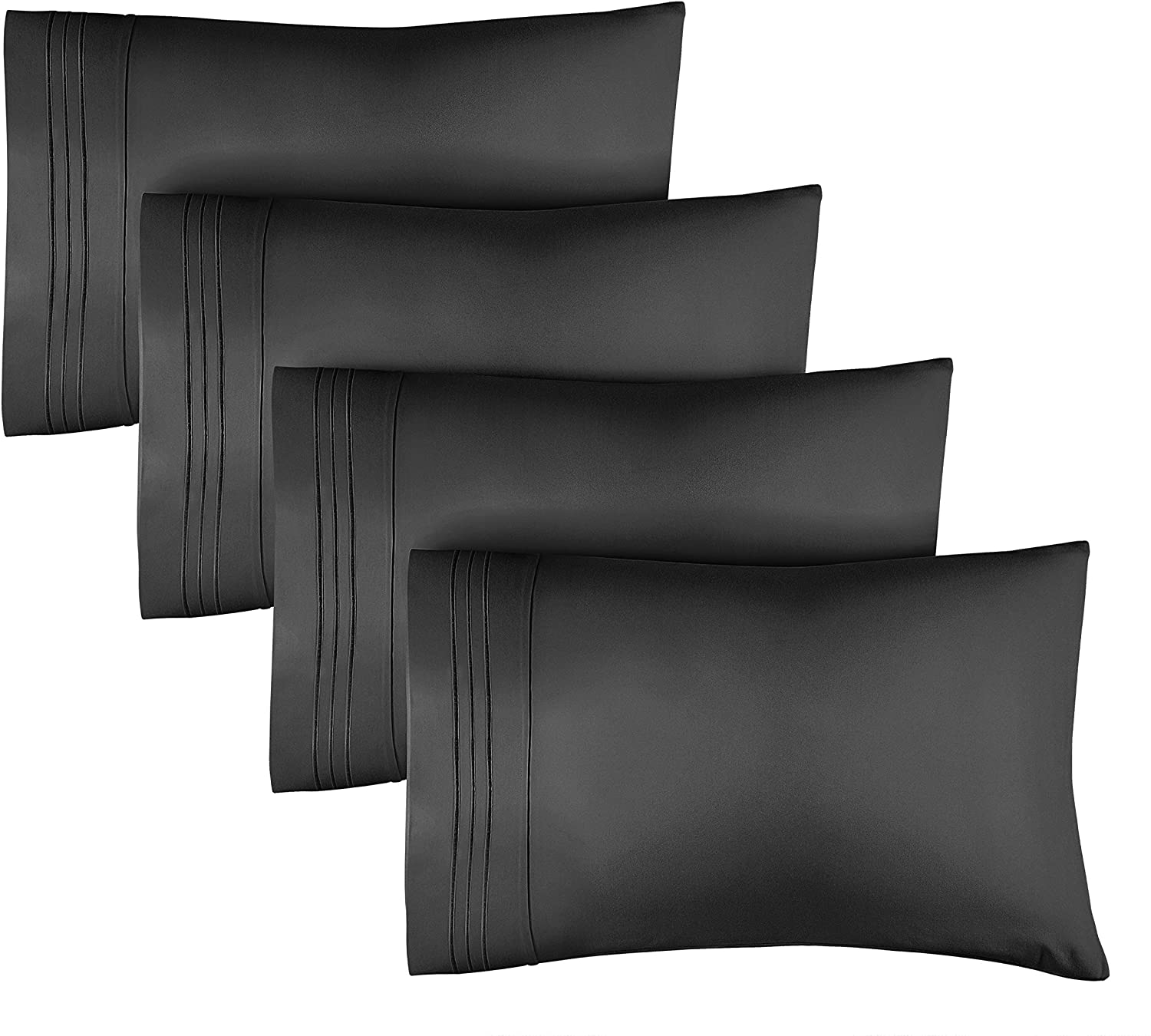 4 Pillowcase Set - Black