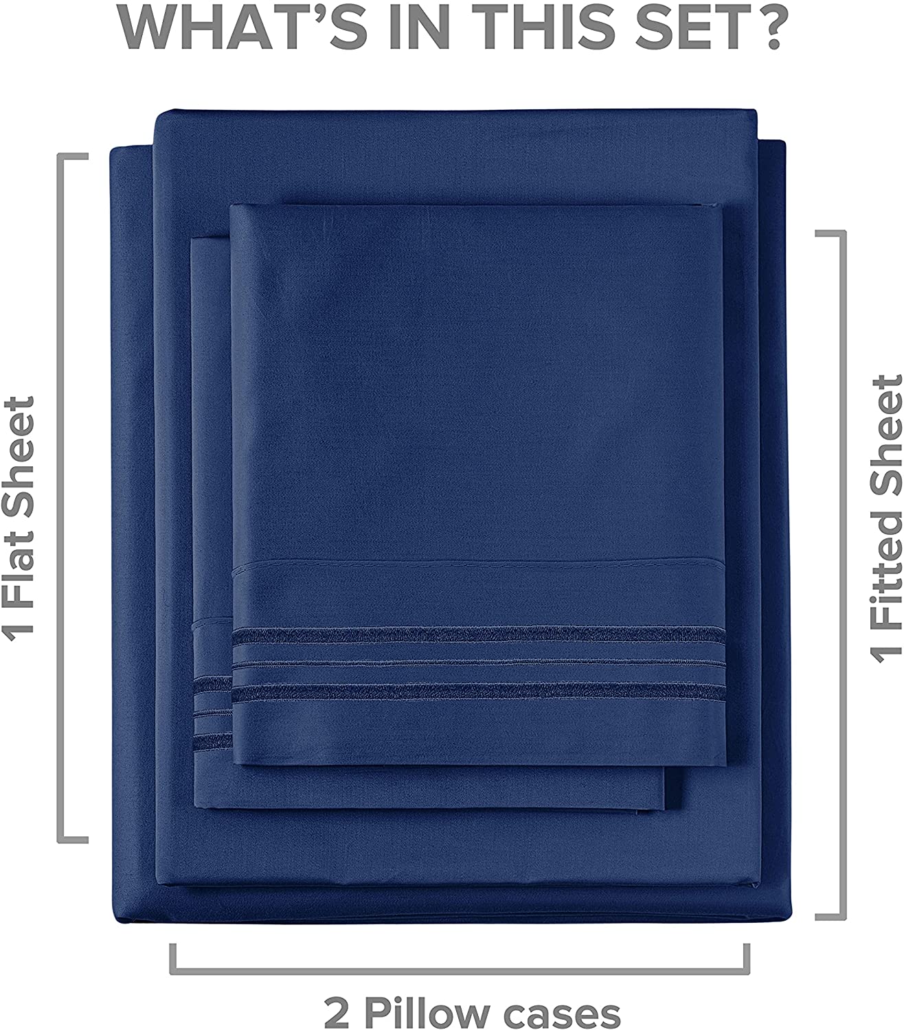 6 Piece Deep Pocket Sheet Set - Navy Blue