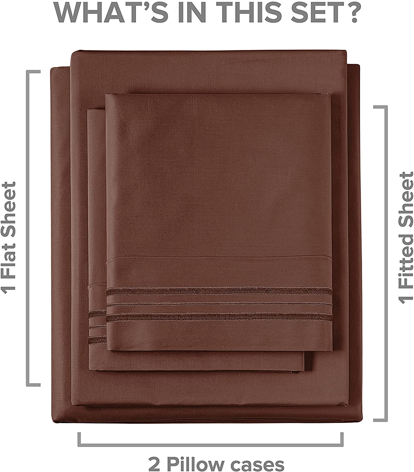 6 Piece Deep Pocket Sheet Set - Brown