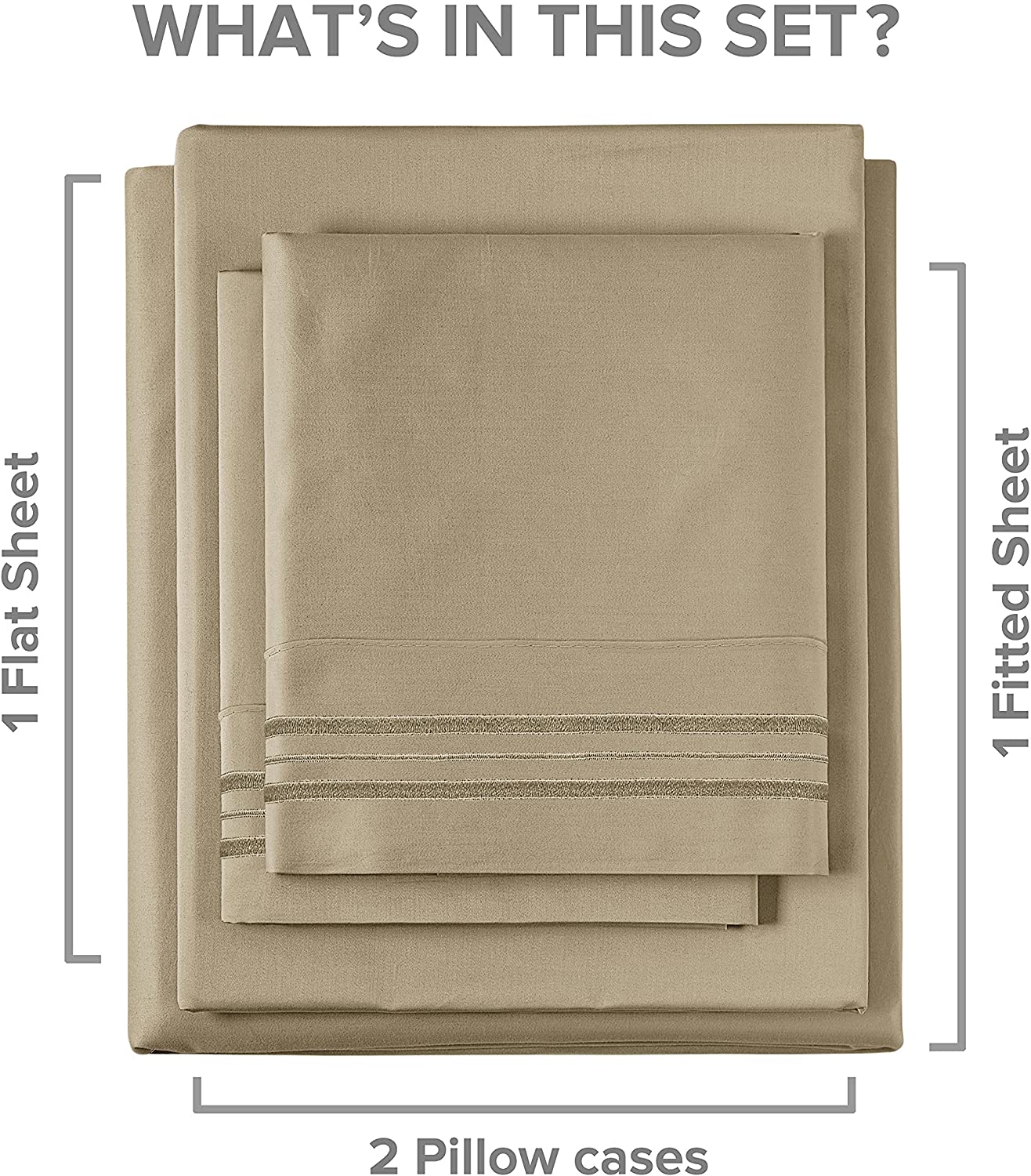 6 Piece Deep Pocket Sheet Set - Beige