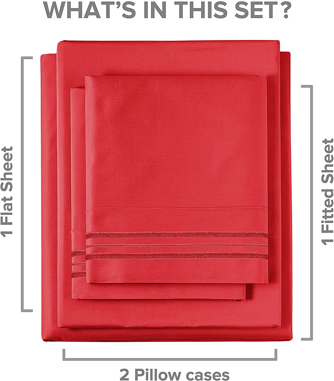 tes 4 Piece Sheet Set - Red