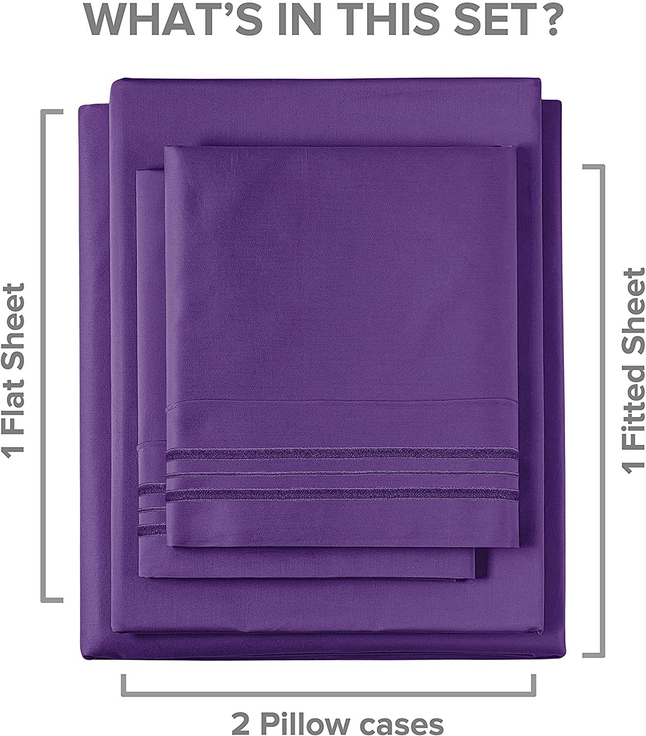 6 Piece Deep Pocket Sheet Set - Purple