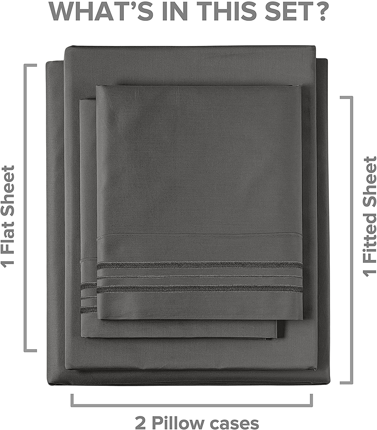 6 Piece Deep Pocket Sheet Set - Gray
