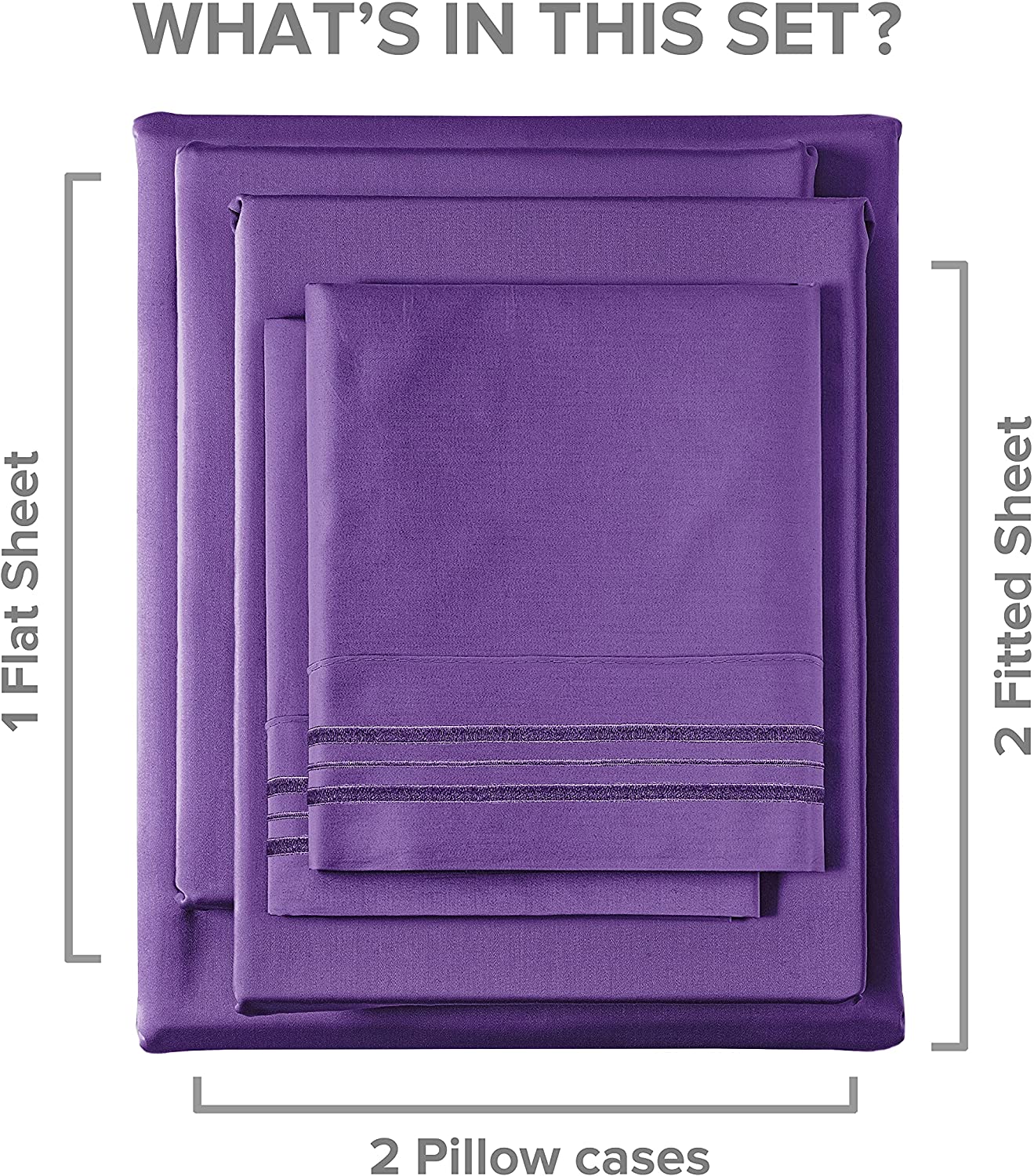 tes 4 Piece Sheet Set - Purple