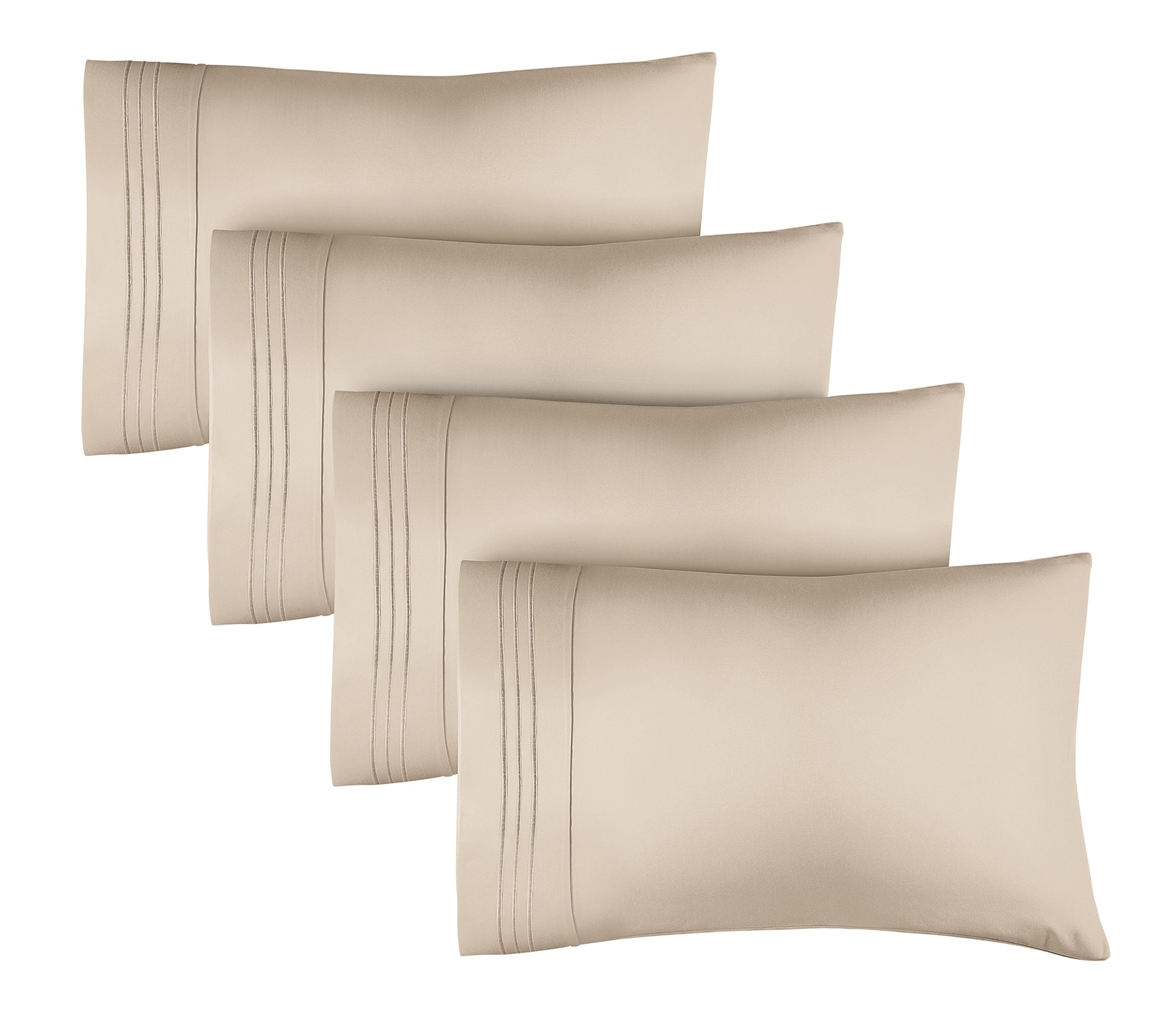 4 Pillowcase Set - Beige