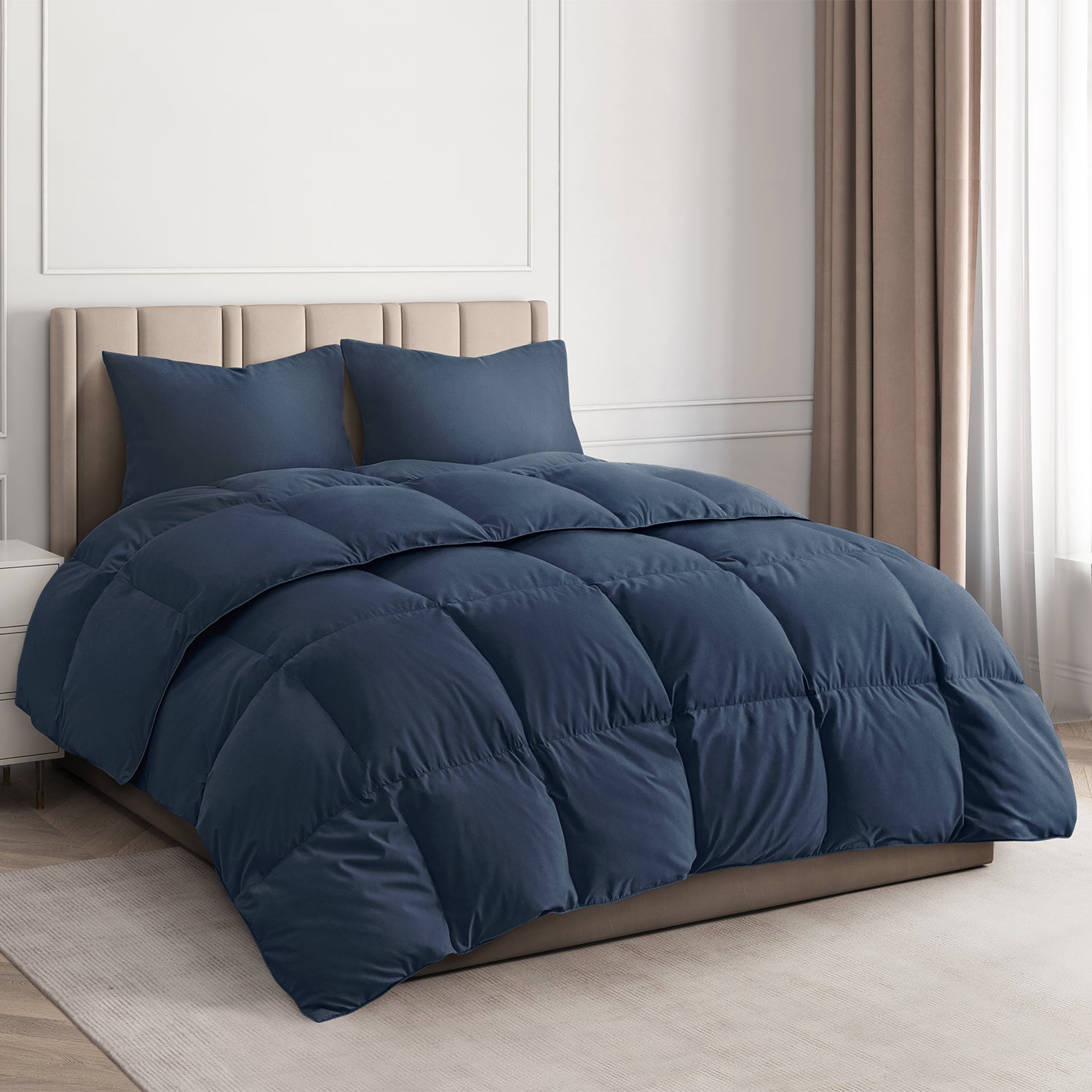 tes Premium Down Alternative Comforter - Navy Blue
