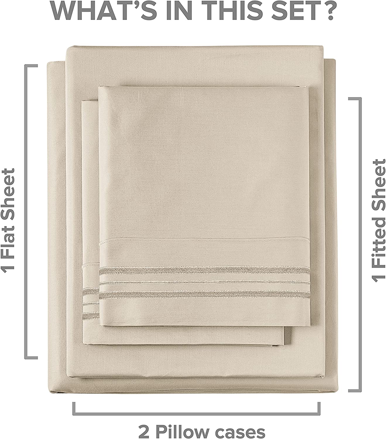 tes Cotton 400 Thread Count 4 Piece Deep Pocket Sheet Set - Cream