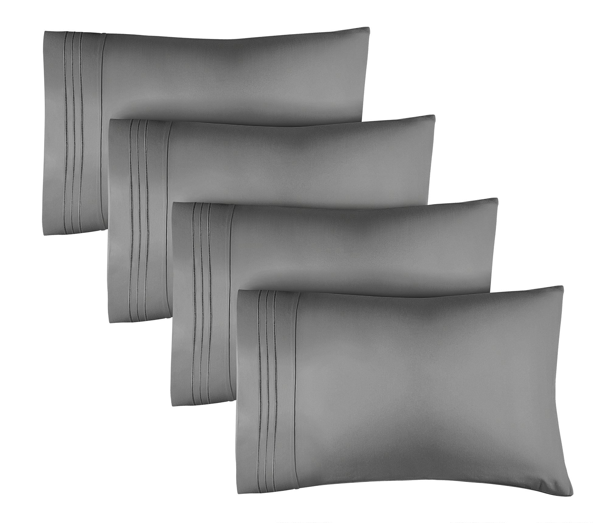 4 Pillowcase Set - Dark Grey