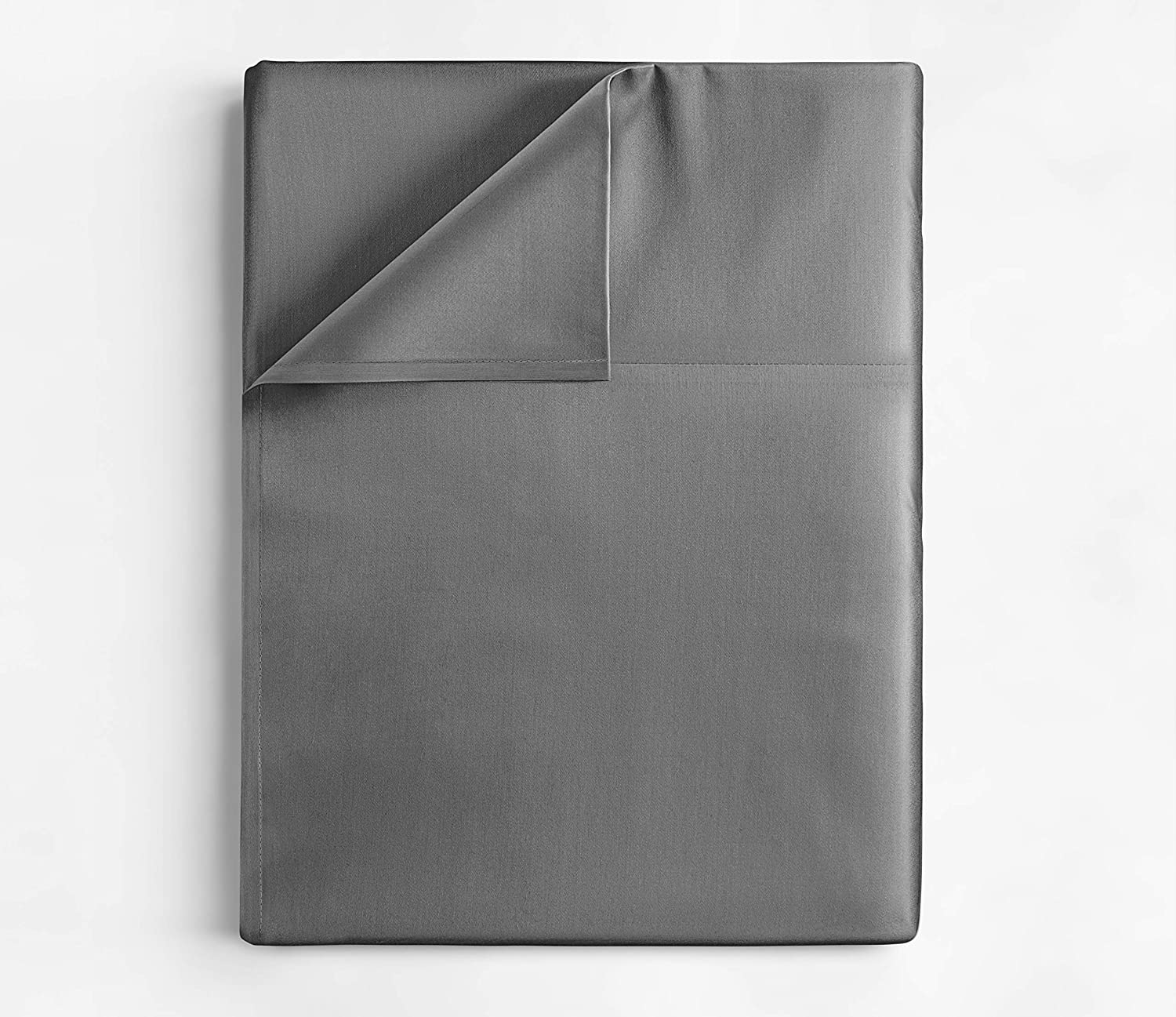 Cotton 400 Thread Count Single Flat Sheet - Dark Grey