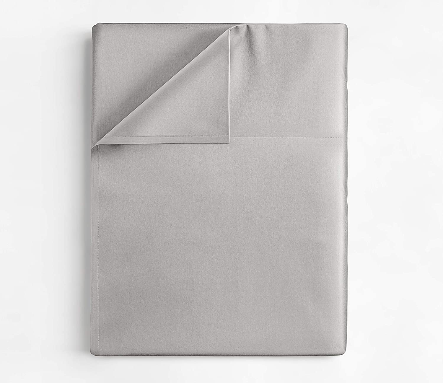 tes Cotton 400 Thread Count Single Flat Sheet - Light Grey
