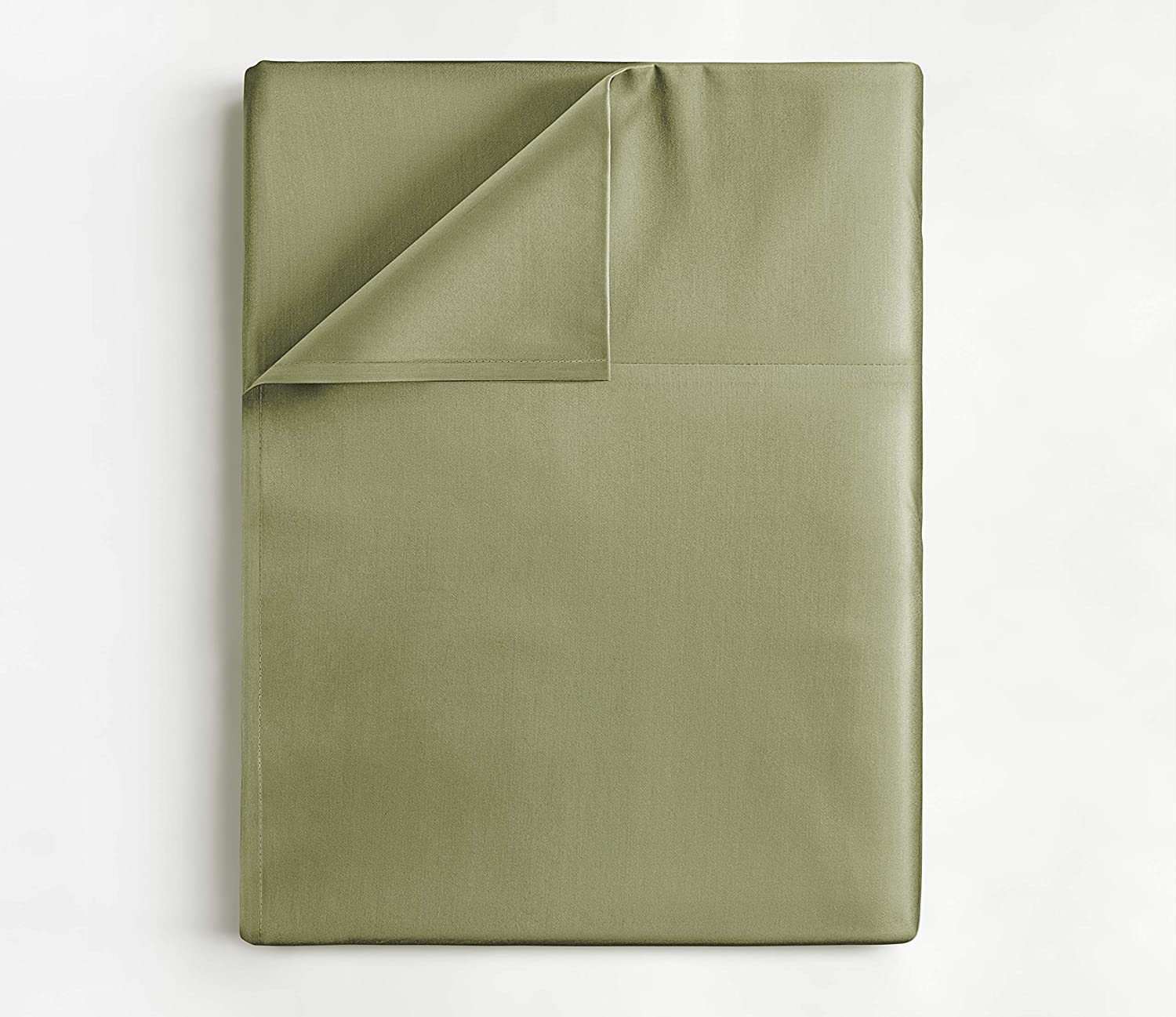 tes Cotton 400 Thread Count Single Flat Sheet - Sage Green