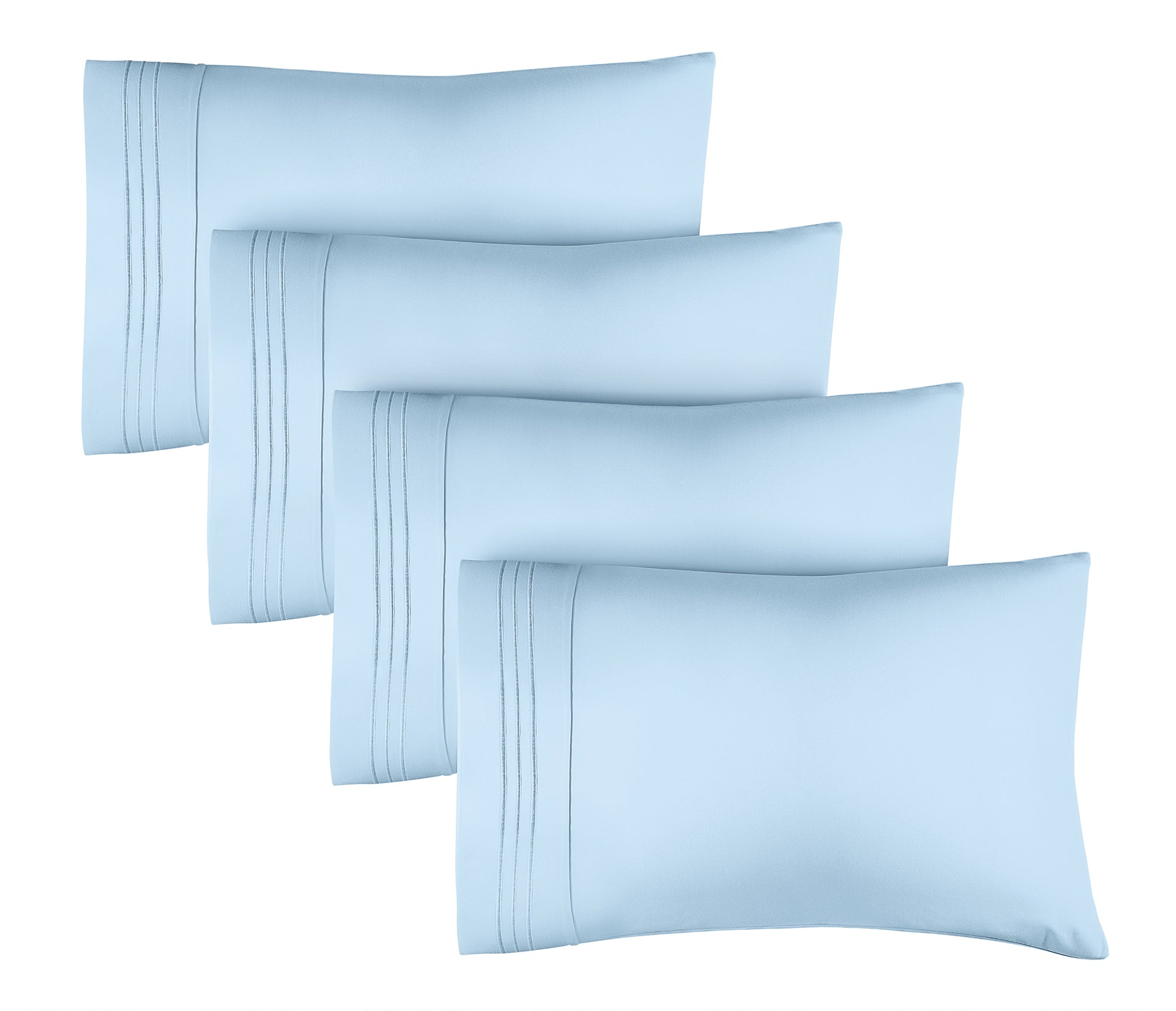 4 Pillowcase Set - Light Blue