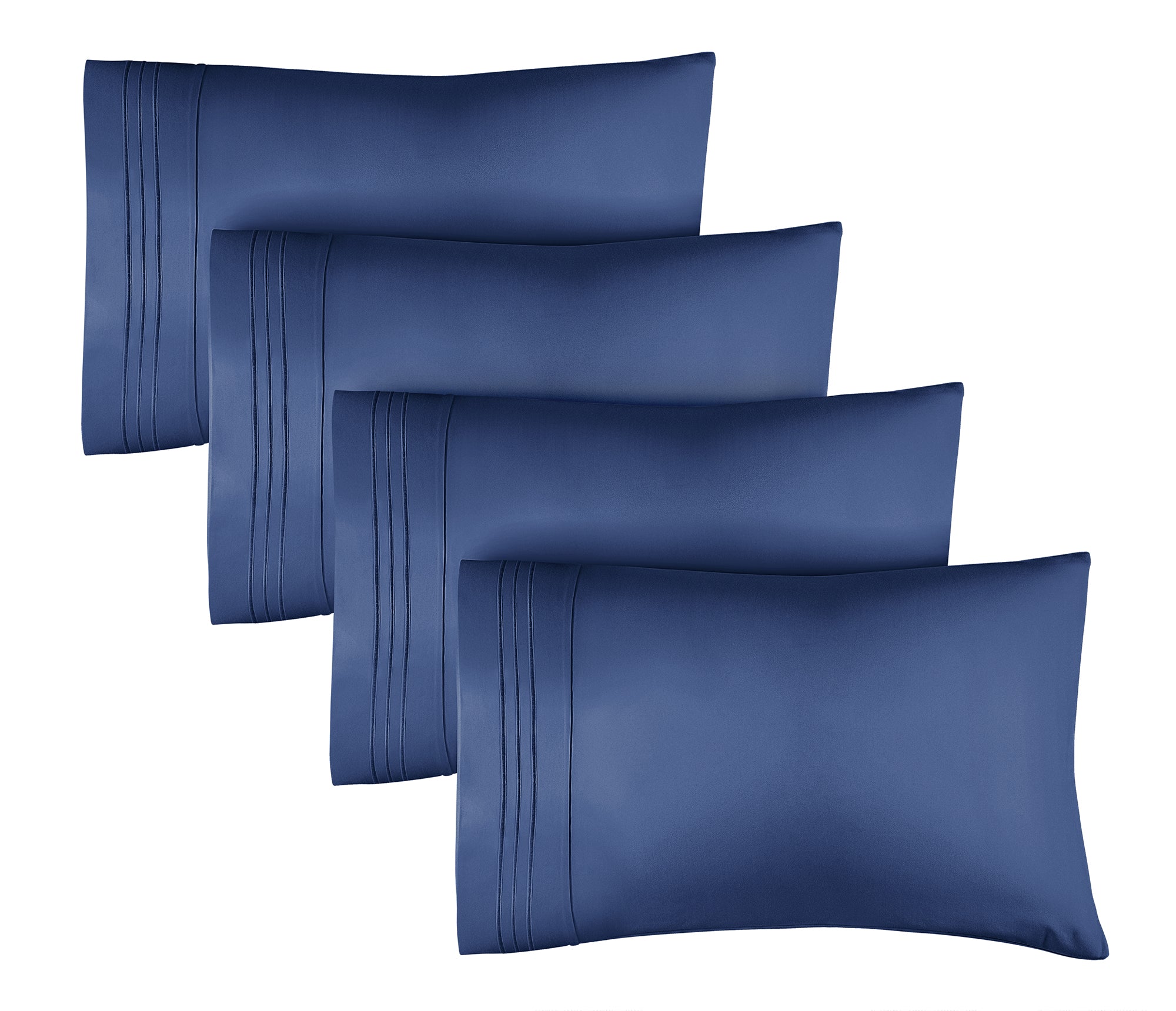 4 Pillowcase Set - Navy Blue