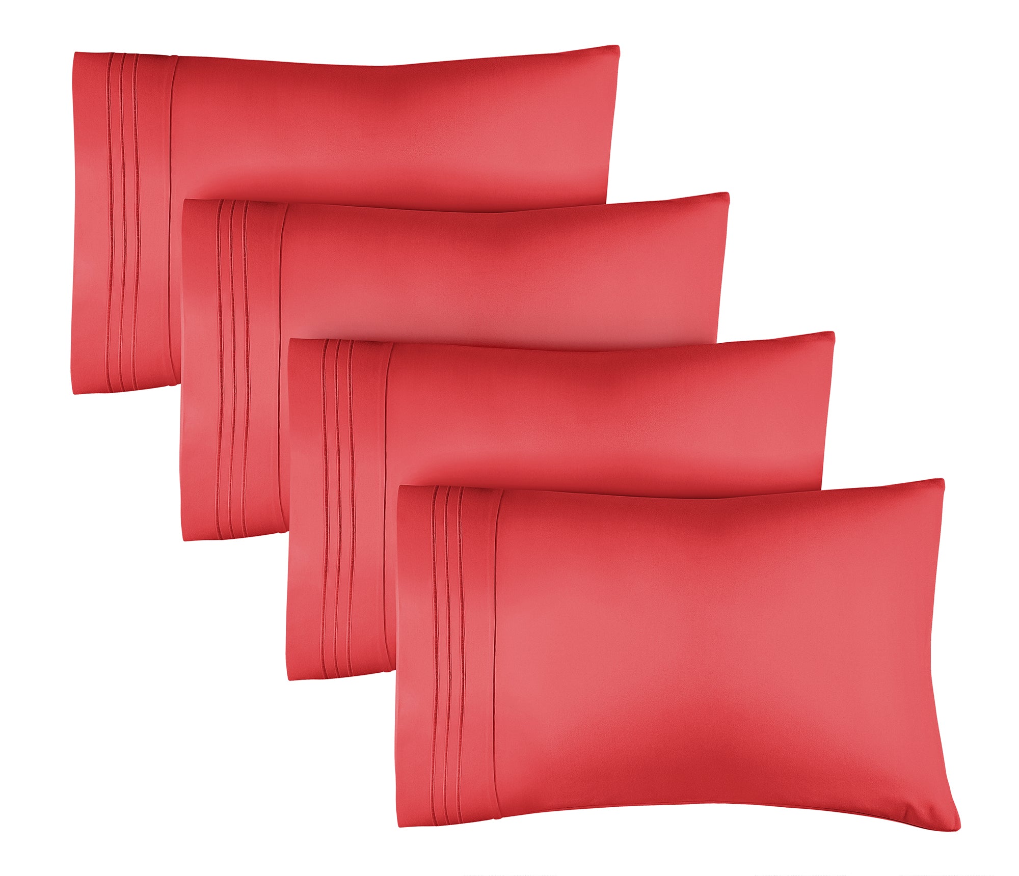 4 Pillowcase Set - Red