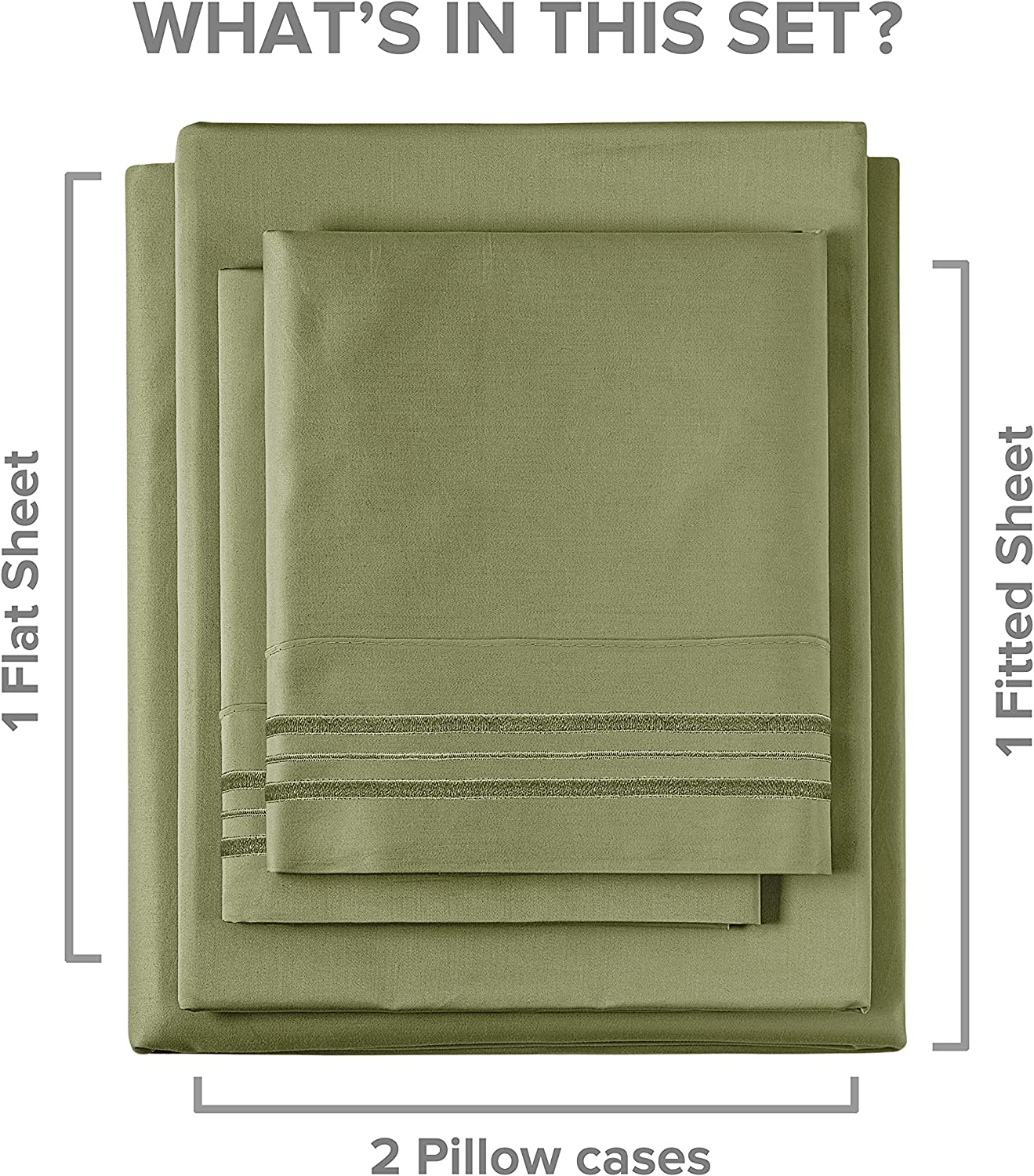 tes Cotton 400 Thread Count 4 Piece Deep Pocket Sheet Set - Sage Green