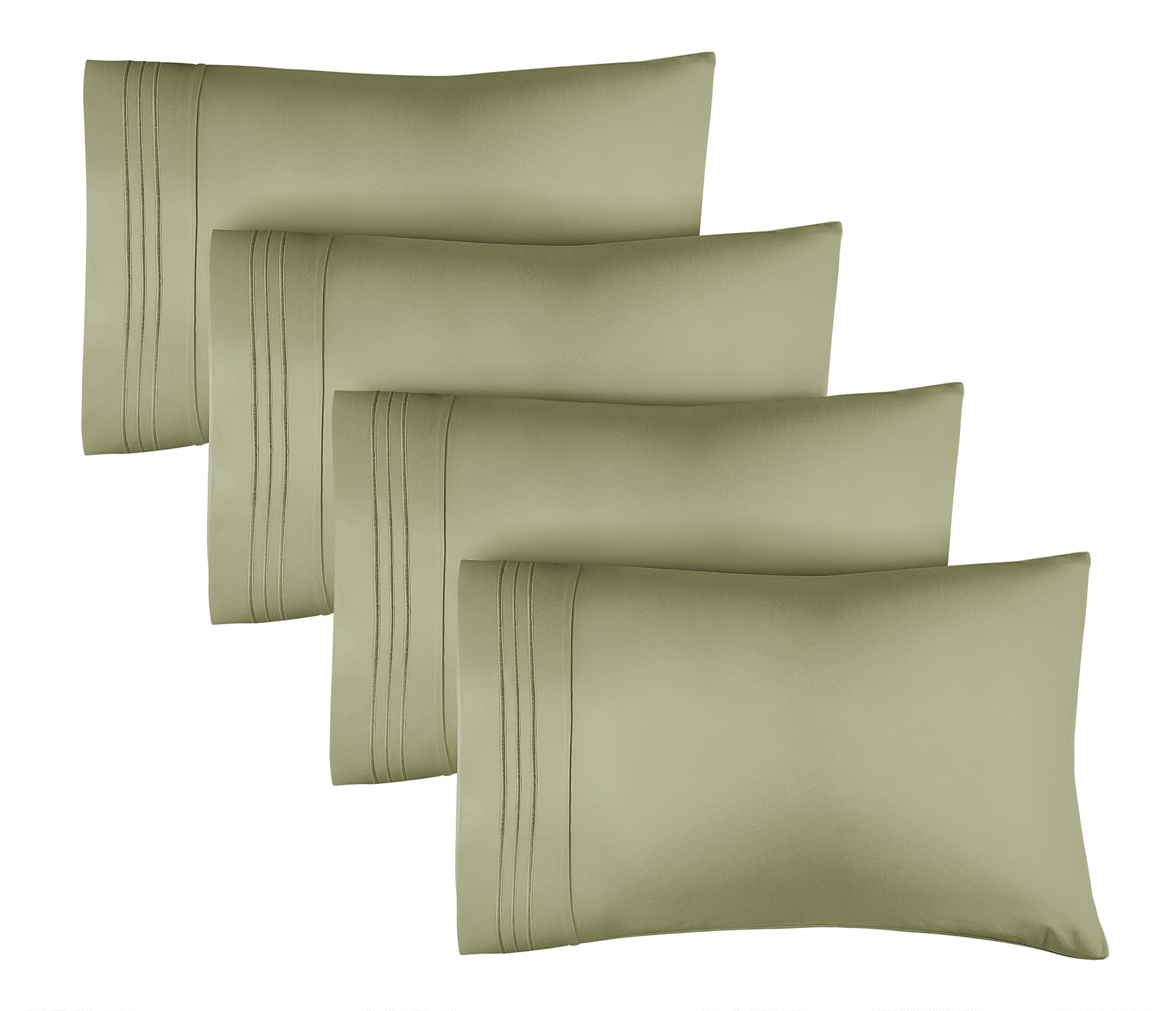 4 Pillowcase Set - Sage Green
