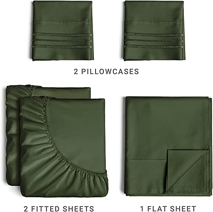 tes 4 Piece Sheet Set - Emerald Green