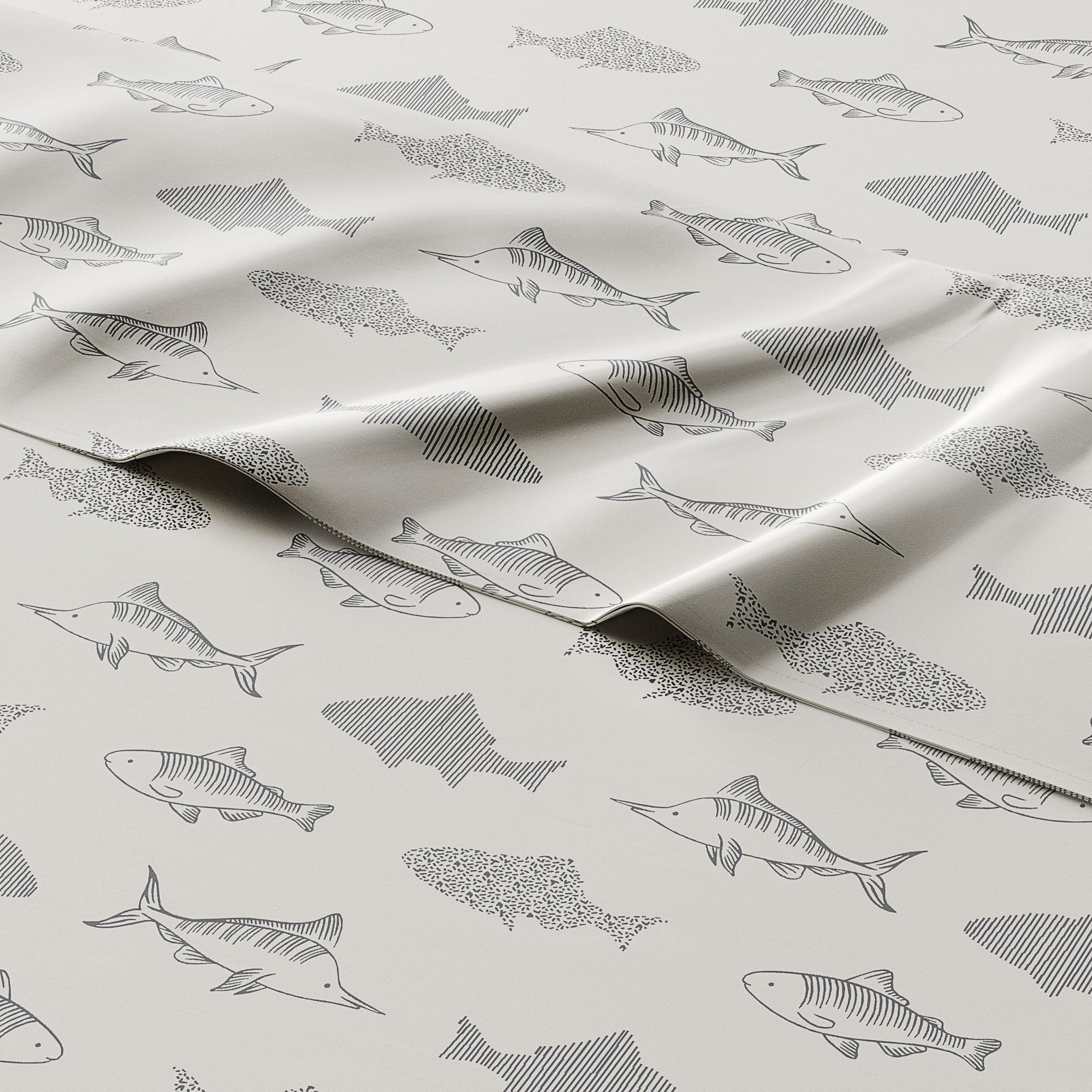 New Kids Sheet Set - Gray Fish