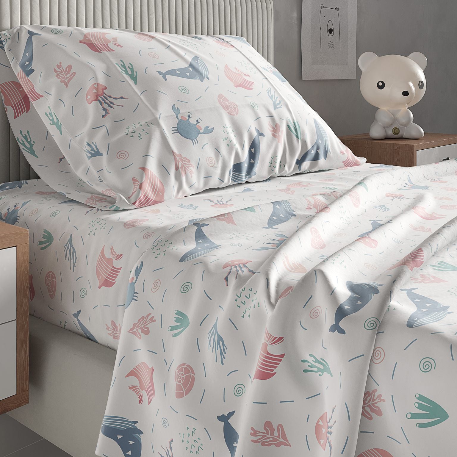 New Kids Sheet Set - Fish and Whales
