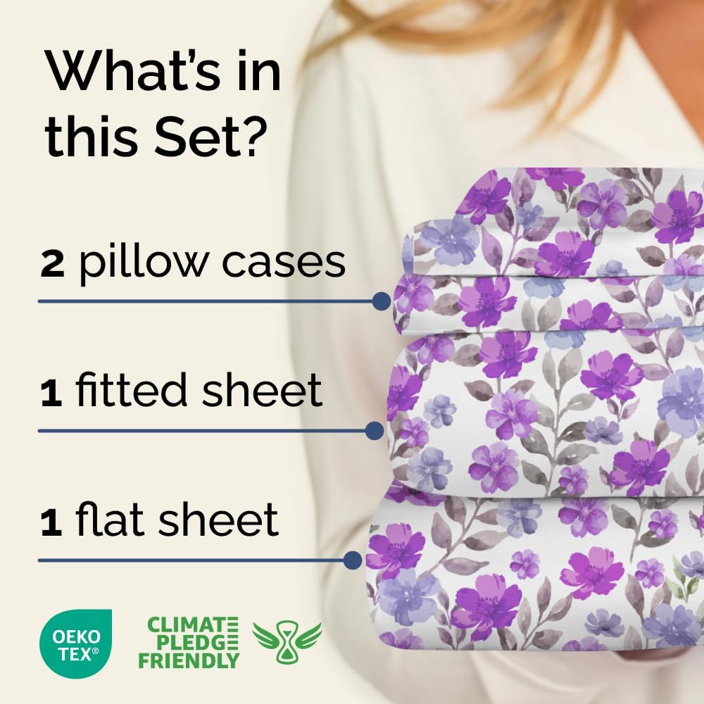 tes 4 Piece Floral Sheet Set