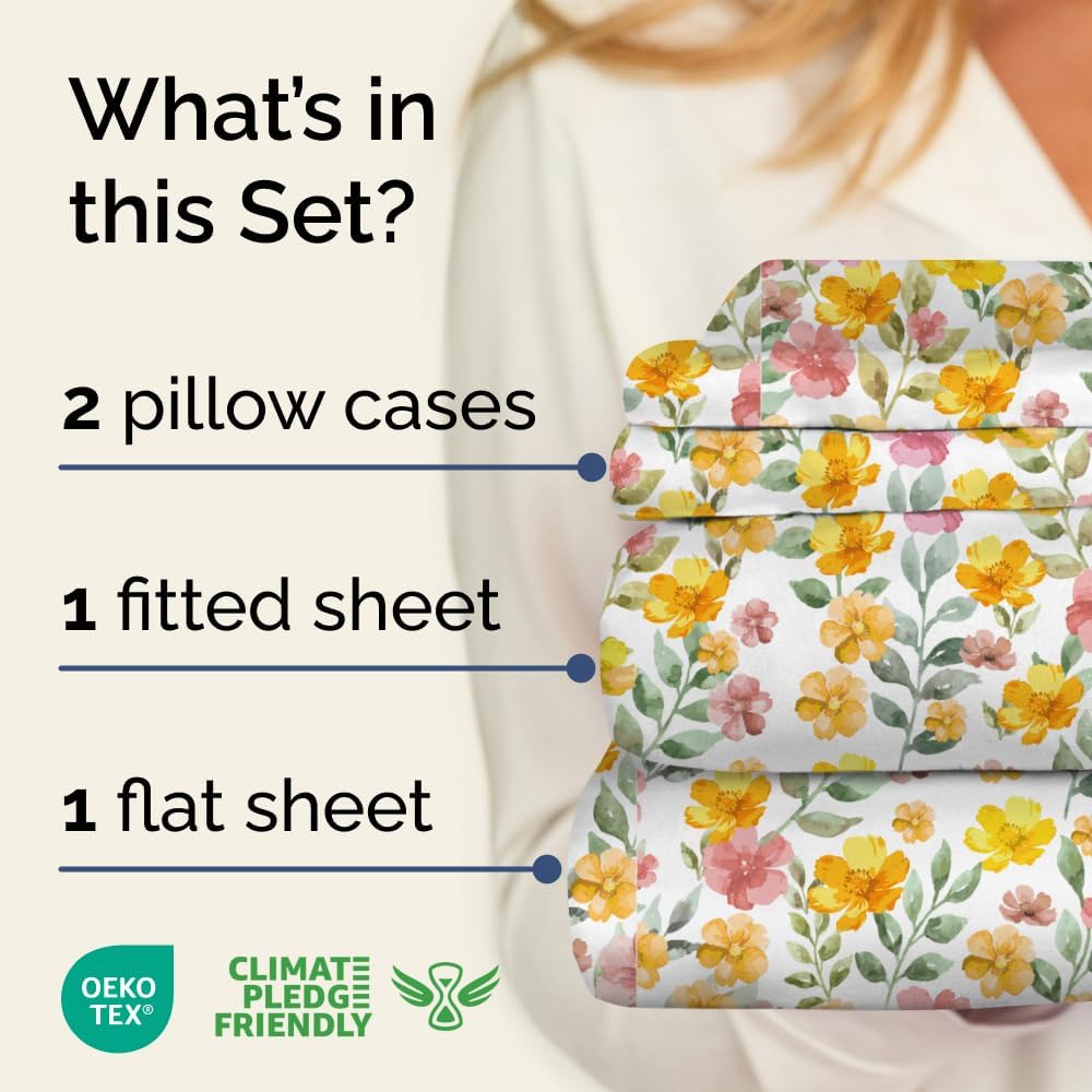 tes 4 Piece Floral Sheet Set
