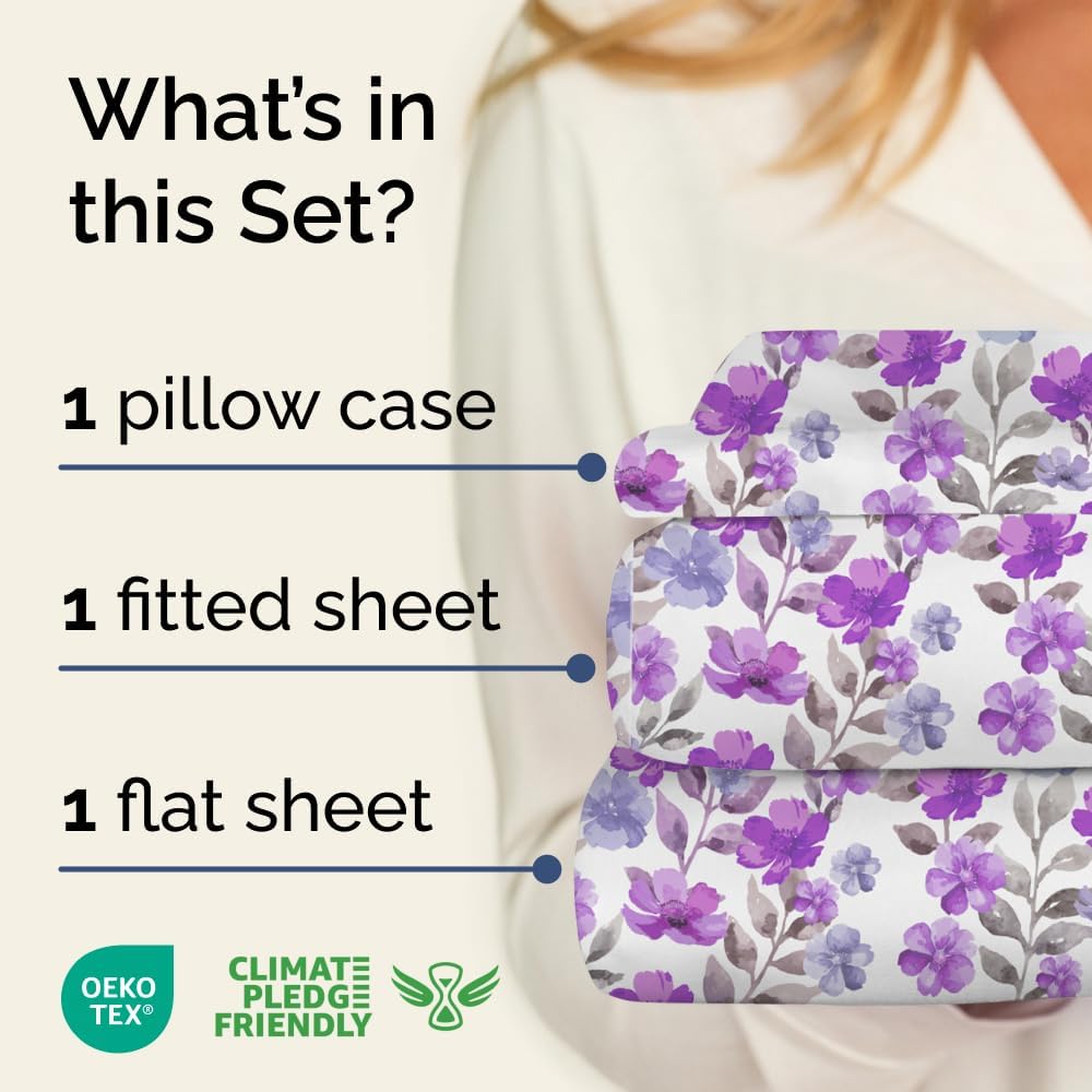 tes 4 Piece Floral Sheet Set