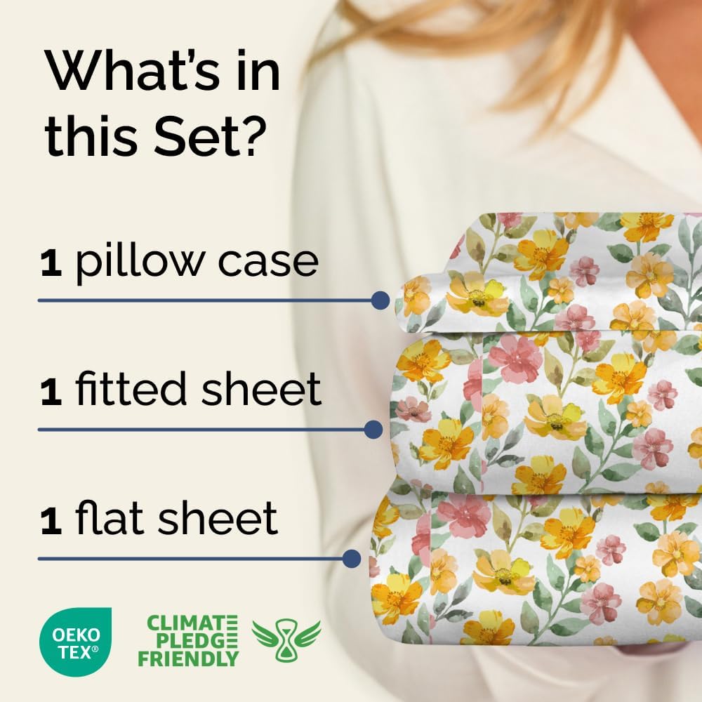 tes 4 Piece Floral Sheet Set