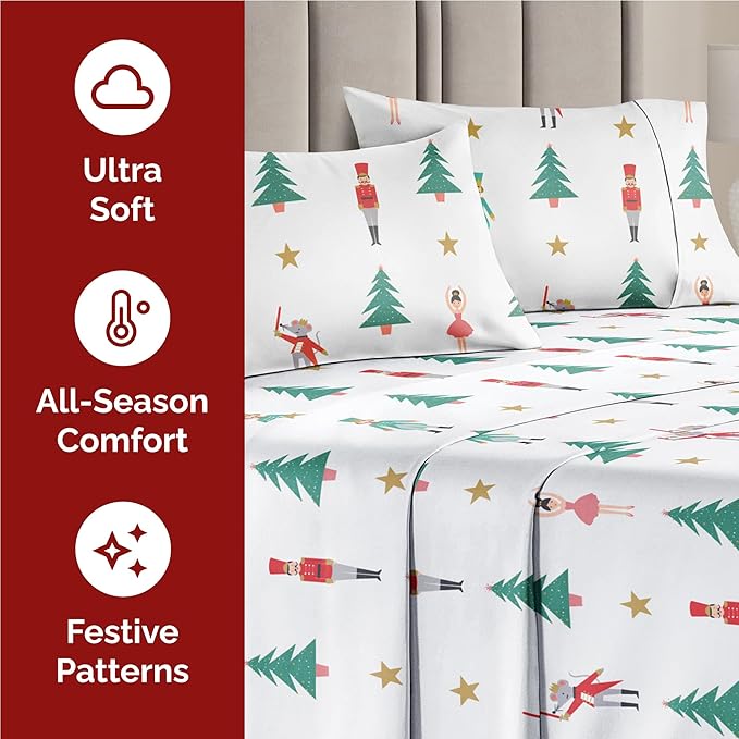 tes 4 Piece Christmas Microfiber