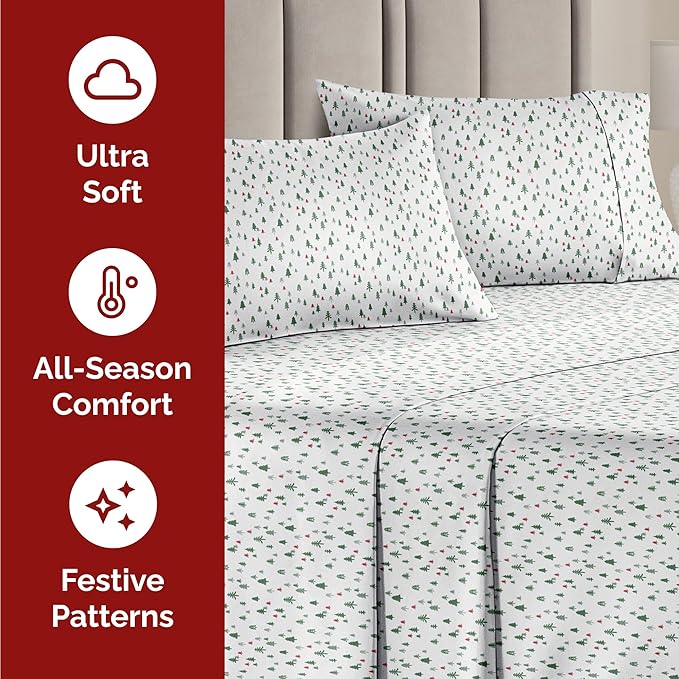 tes 4 Piece Christmas Microfiber