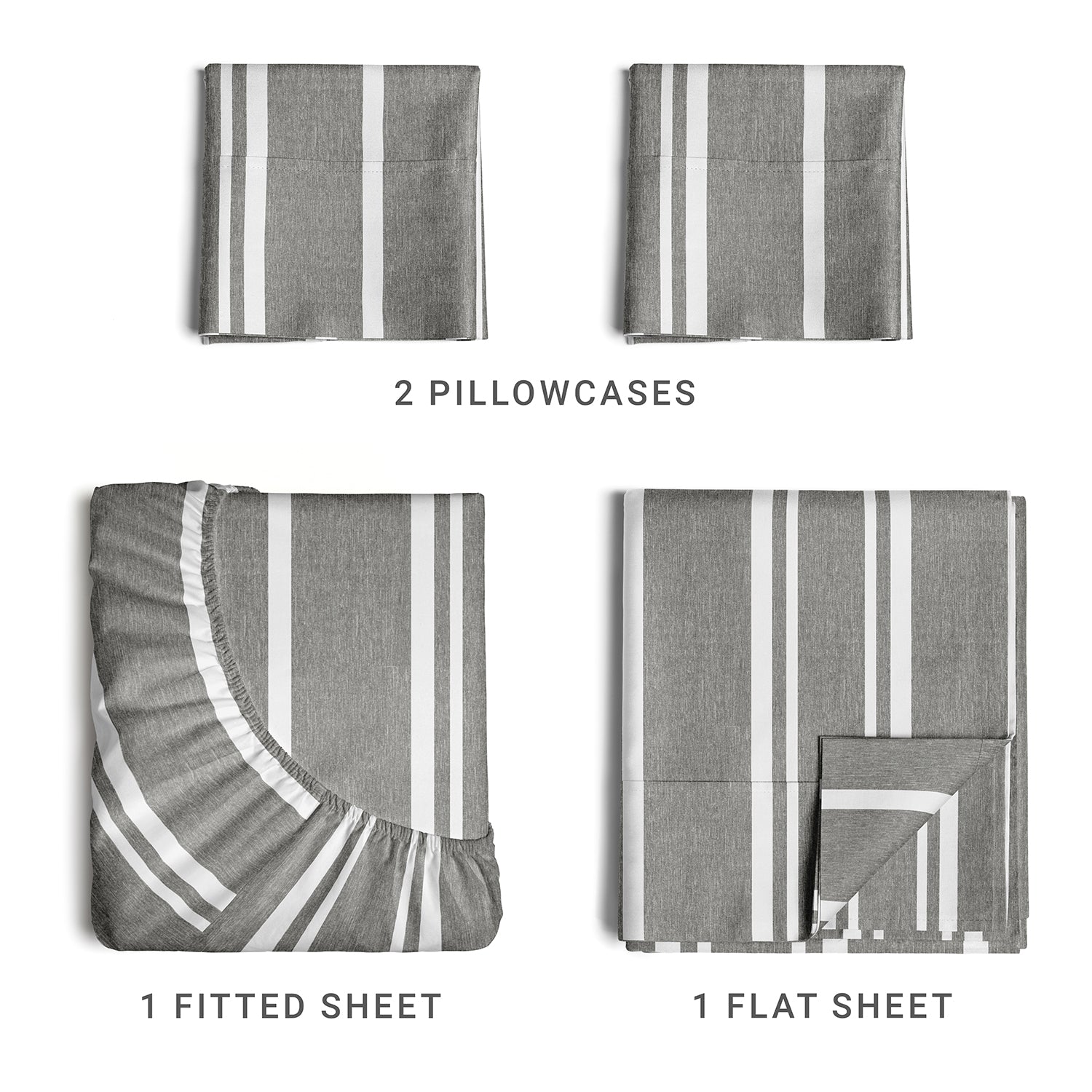 tes 4 Piece Striped Sheet Set
