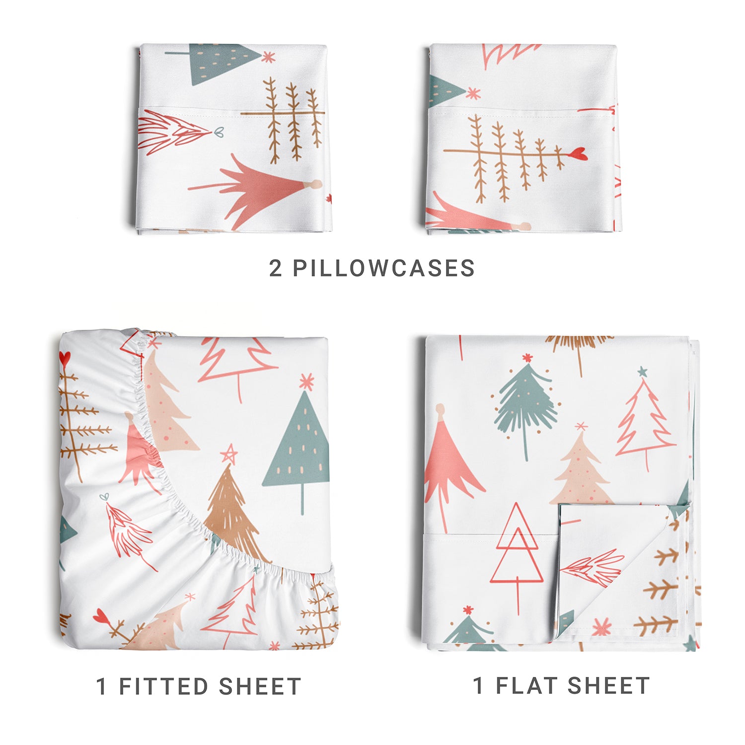 tes 4 Piece Christmas Microfiber