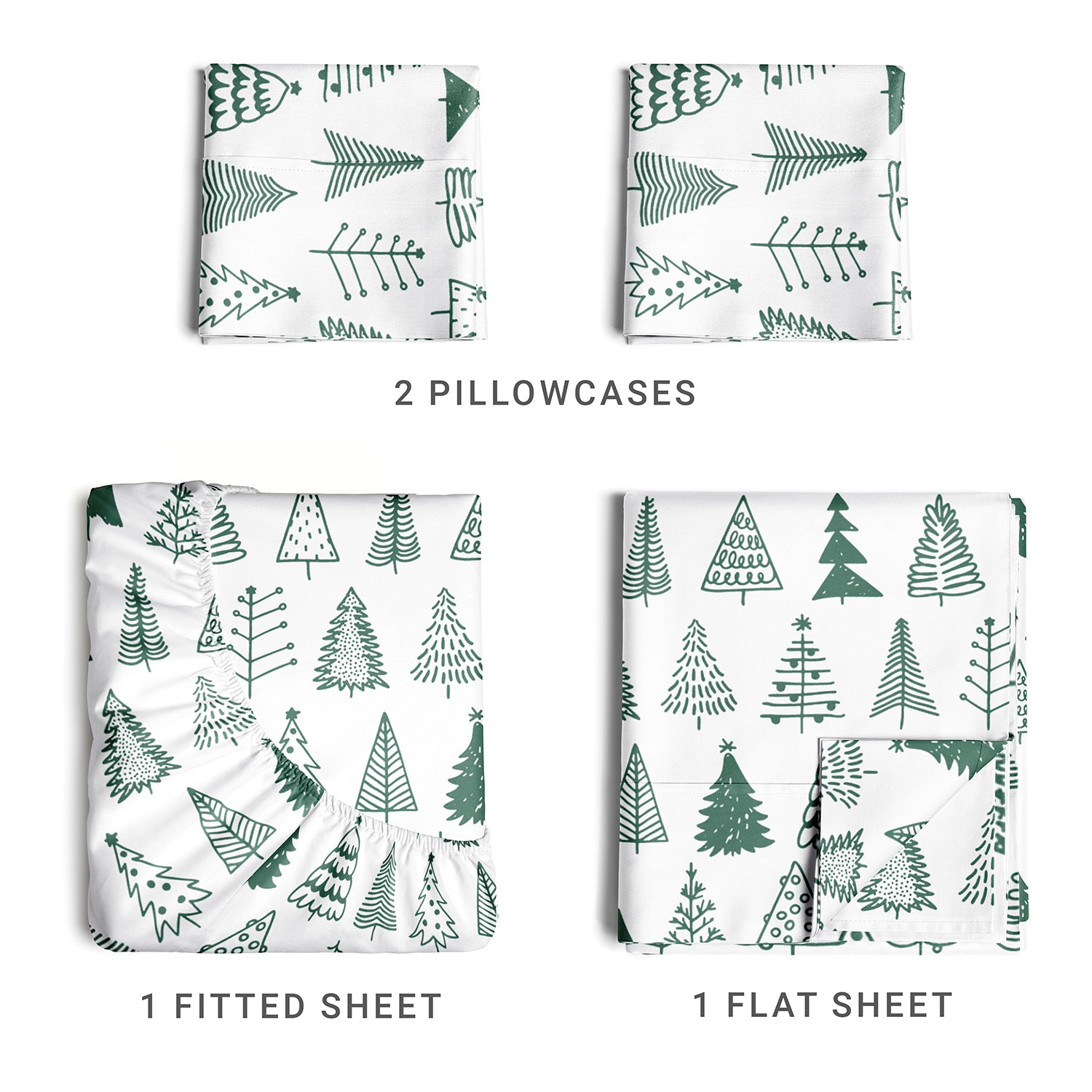 tes 4 Piece Christmas Microfiber